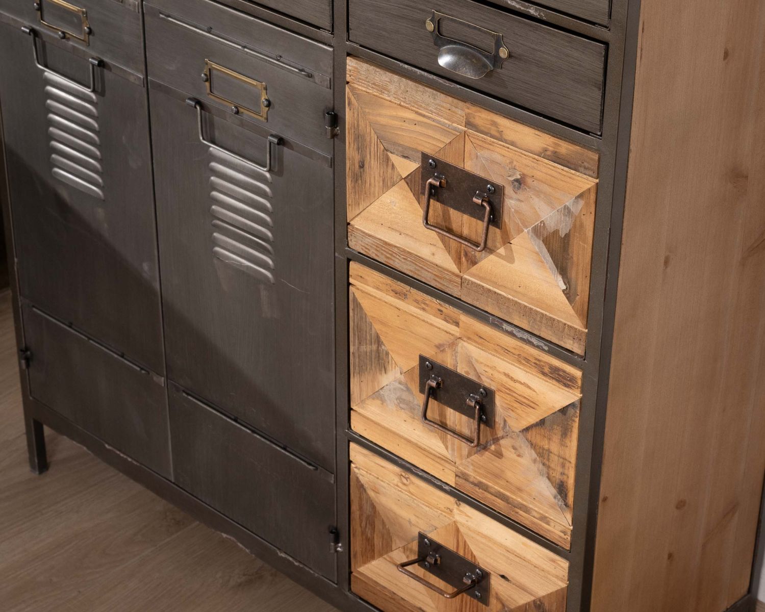 Cassettiera Mélimélo Indus" in legno e metallo