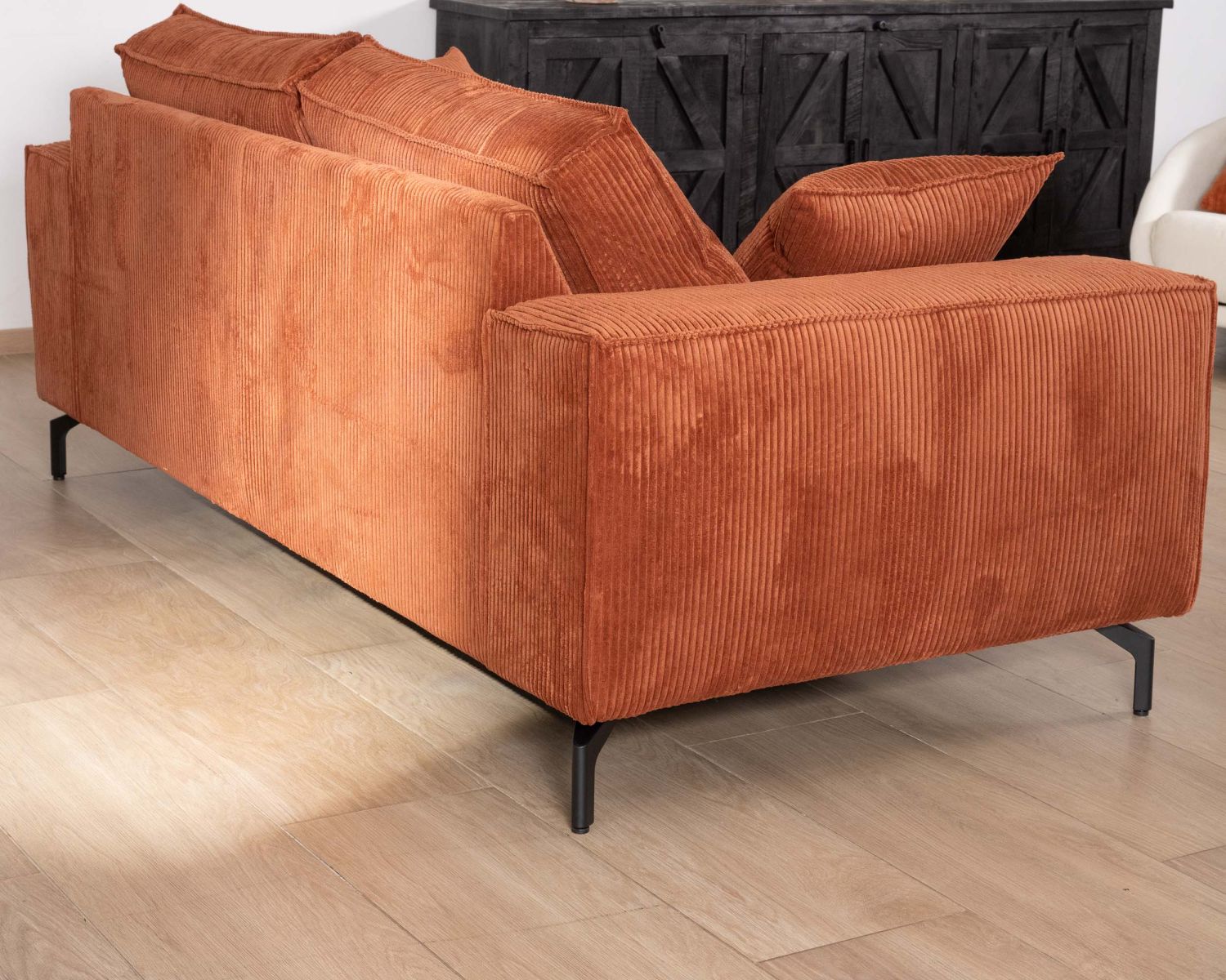 Divano comfort a 3 posti "Pueblo" in velluto a coste antracite