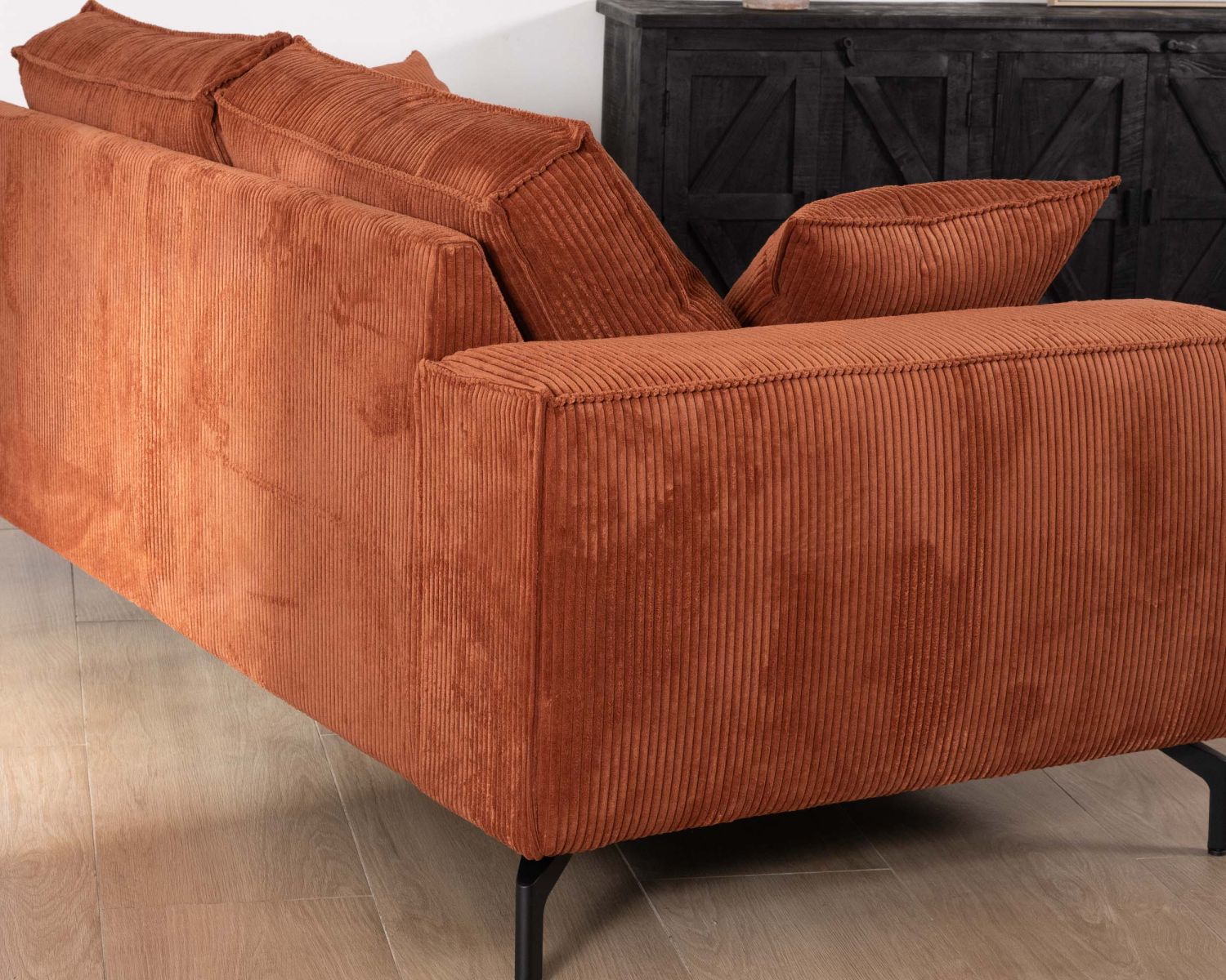 Divano comfort a 3 posti "Pueblo" in velluto a coste antracite