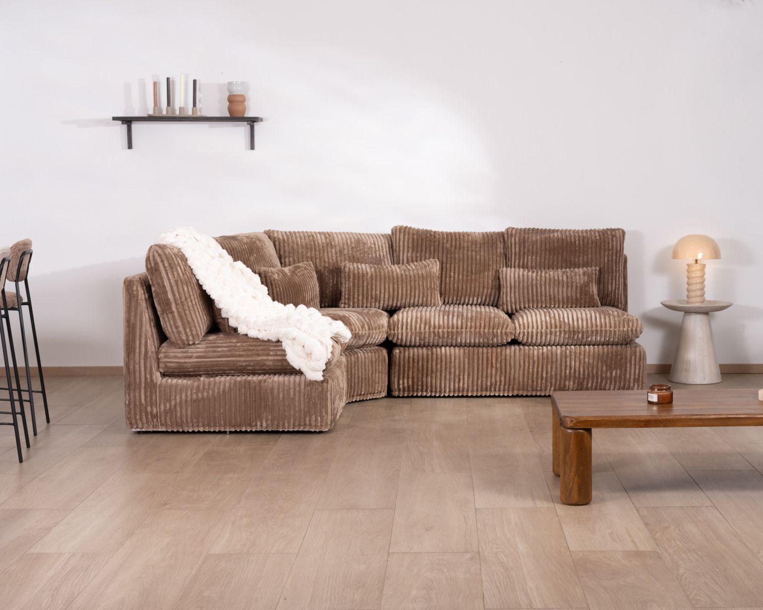 Mensola industriale da parete in metallo e legno "Black Cook", lunghezza 90 cm