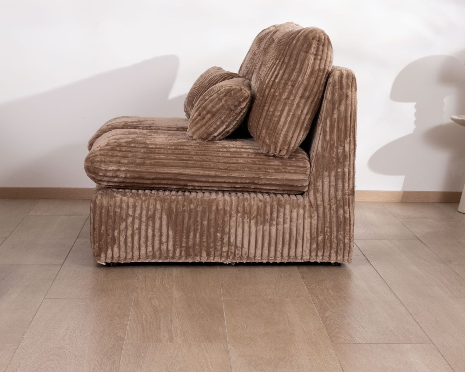 Elemento a 2 posti per il divano componibile "Kédusa" in velluto a coste larghe color cammello 