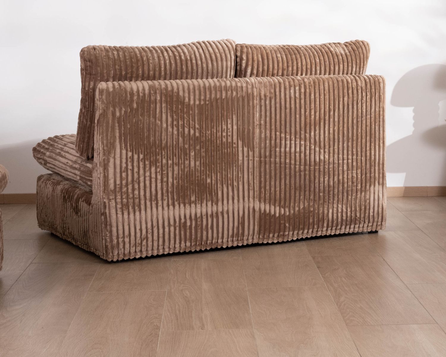Elemento a 2 posti per il divano componibile "Kédusa" in velluto a coste larghe color cammello 