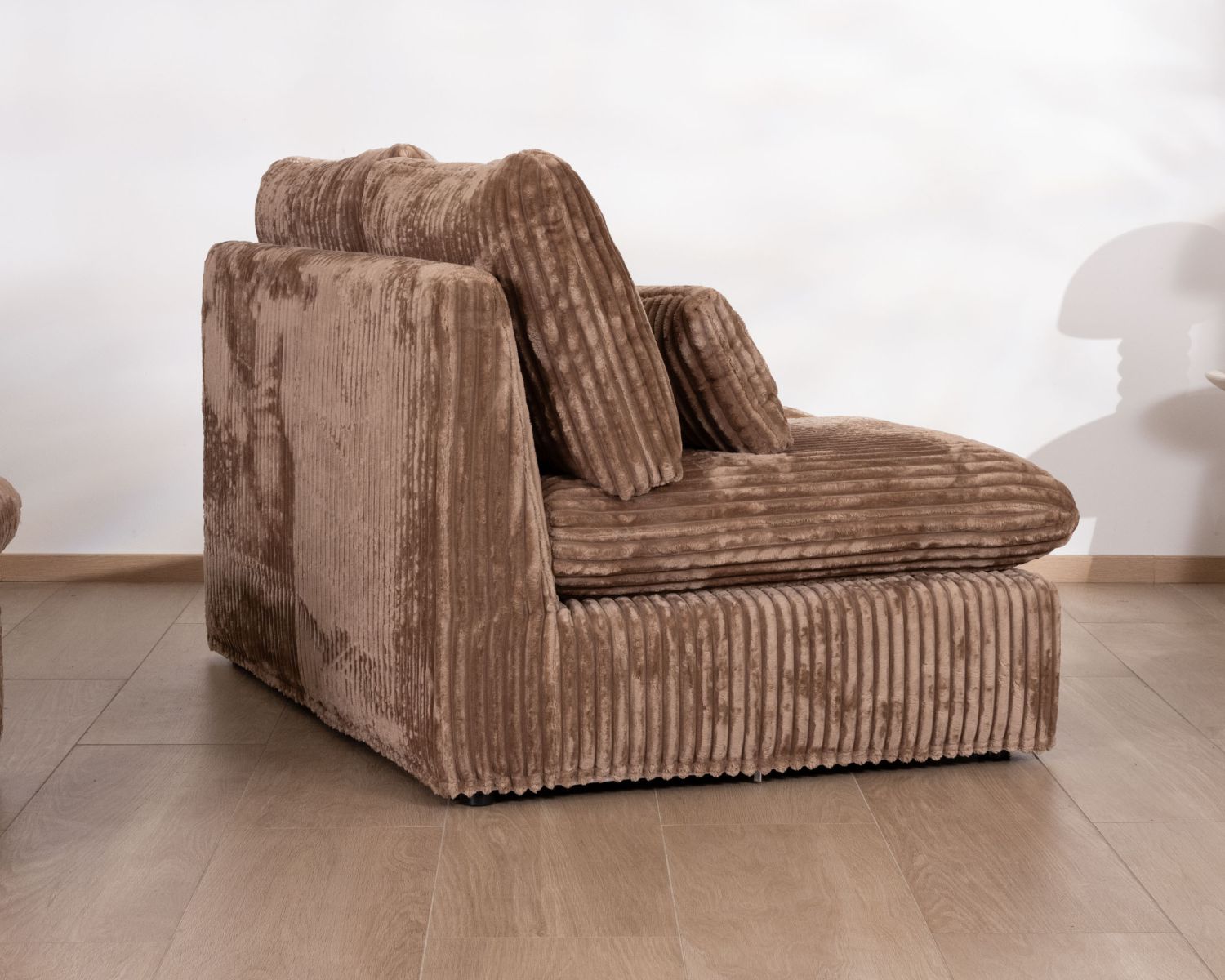 Elemento a 2 posti per il divano componibile "Kédusa" in velluto a coste larghe color cammello 