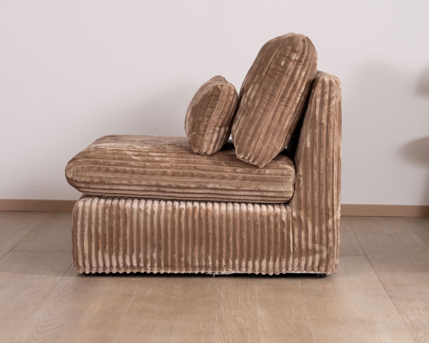 Elemento a 1 posto per divano componibile "Kédusa" in velluto a coste larghe color cammello 