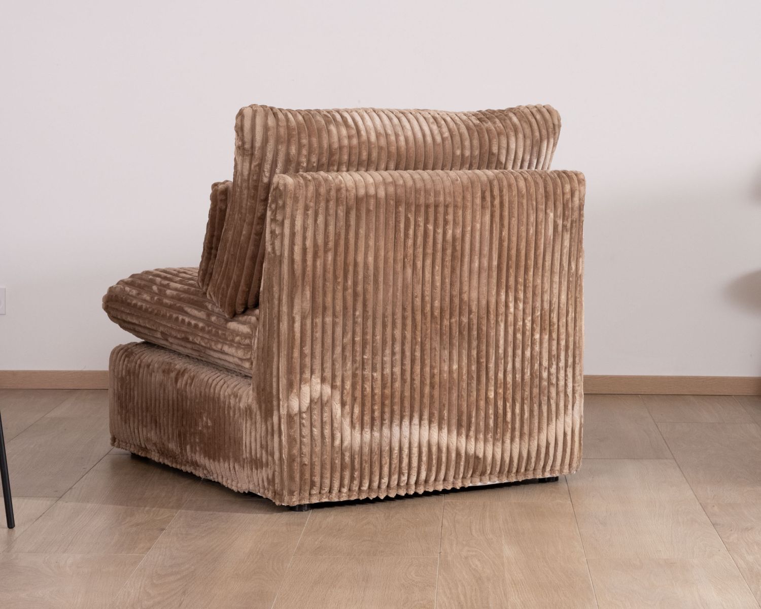 Elemento a 1 posto per divano componibile "Kédusa" in velluto a coste larghe color cammello 