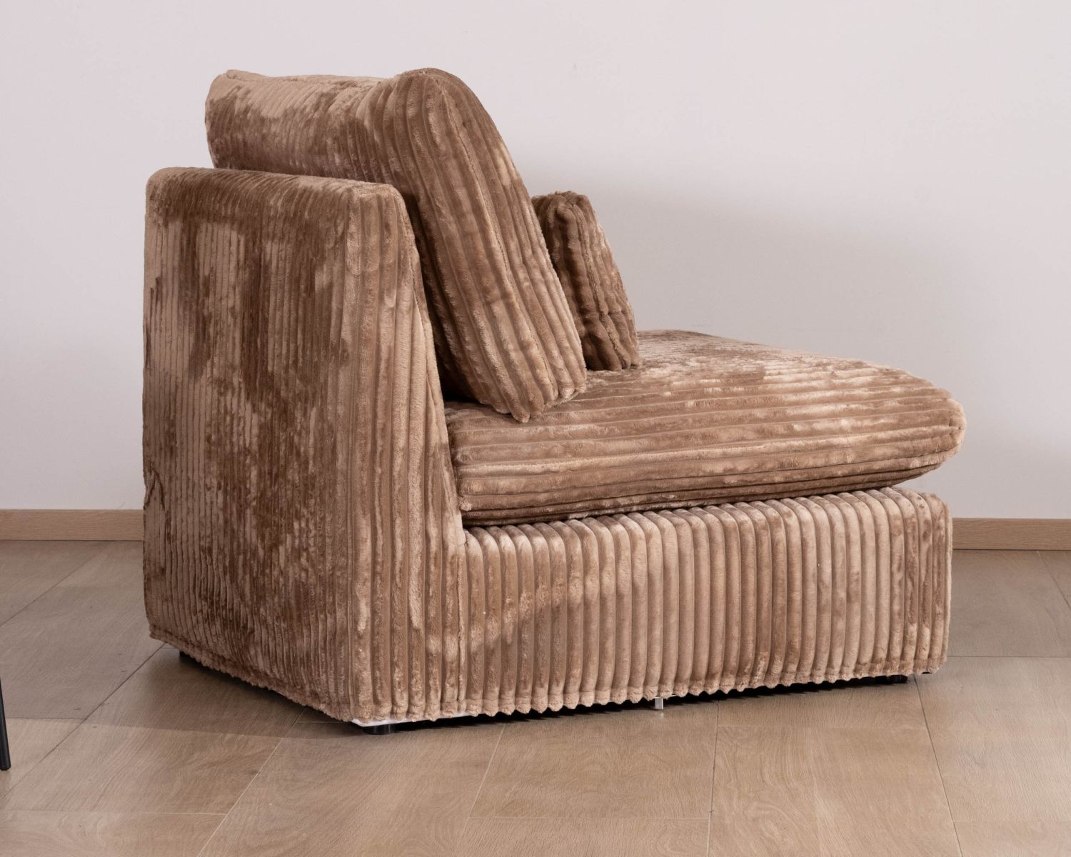 Elemento a 1 posto per divano componibile "Kédusa" in velluto a coste larghe color cammello 