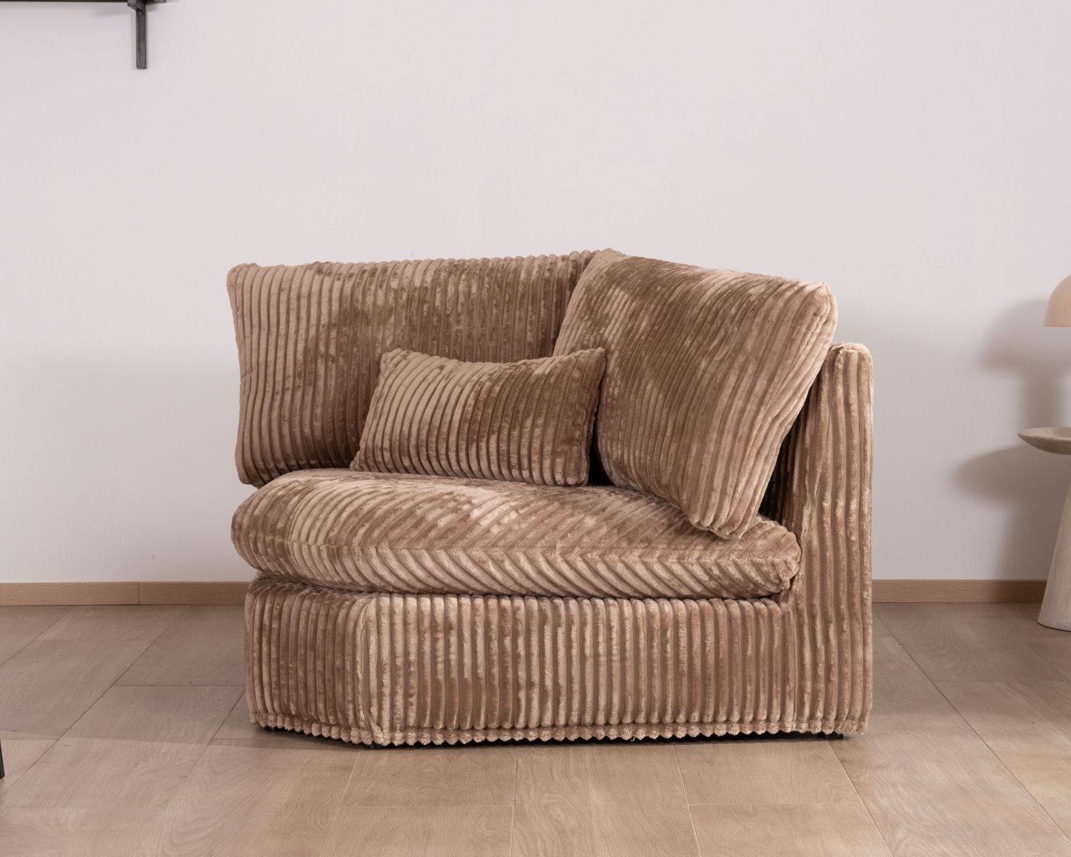 Elemento d'angolo per divano modulare cammello in velluto a coste larghe "Kédusa