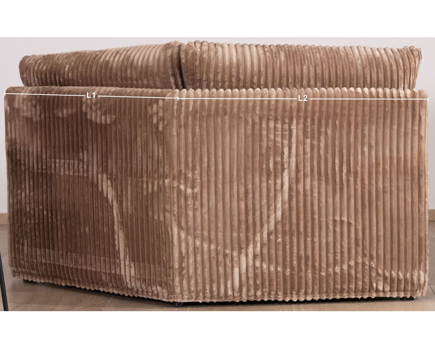 Elemento d'angolo per divano modulare cammello in velluto a coste larghe "Kédusa