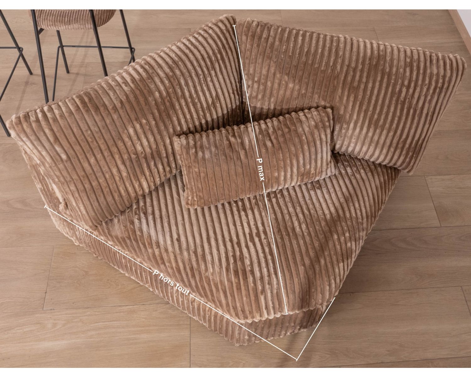 Elemento d'angolo per divano modulare cammello in velluto a coste larghe "Kédusa