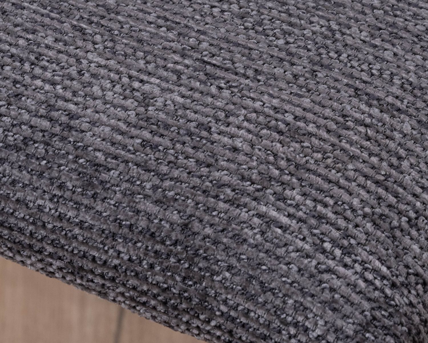 Set di 4 sedie da pranzo moderne in tessuto strutturato grigio grafite "Otto" con rivestimento tessile integrale