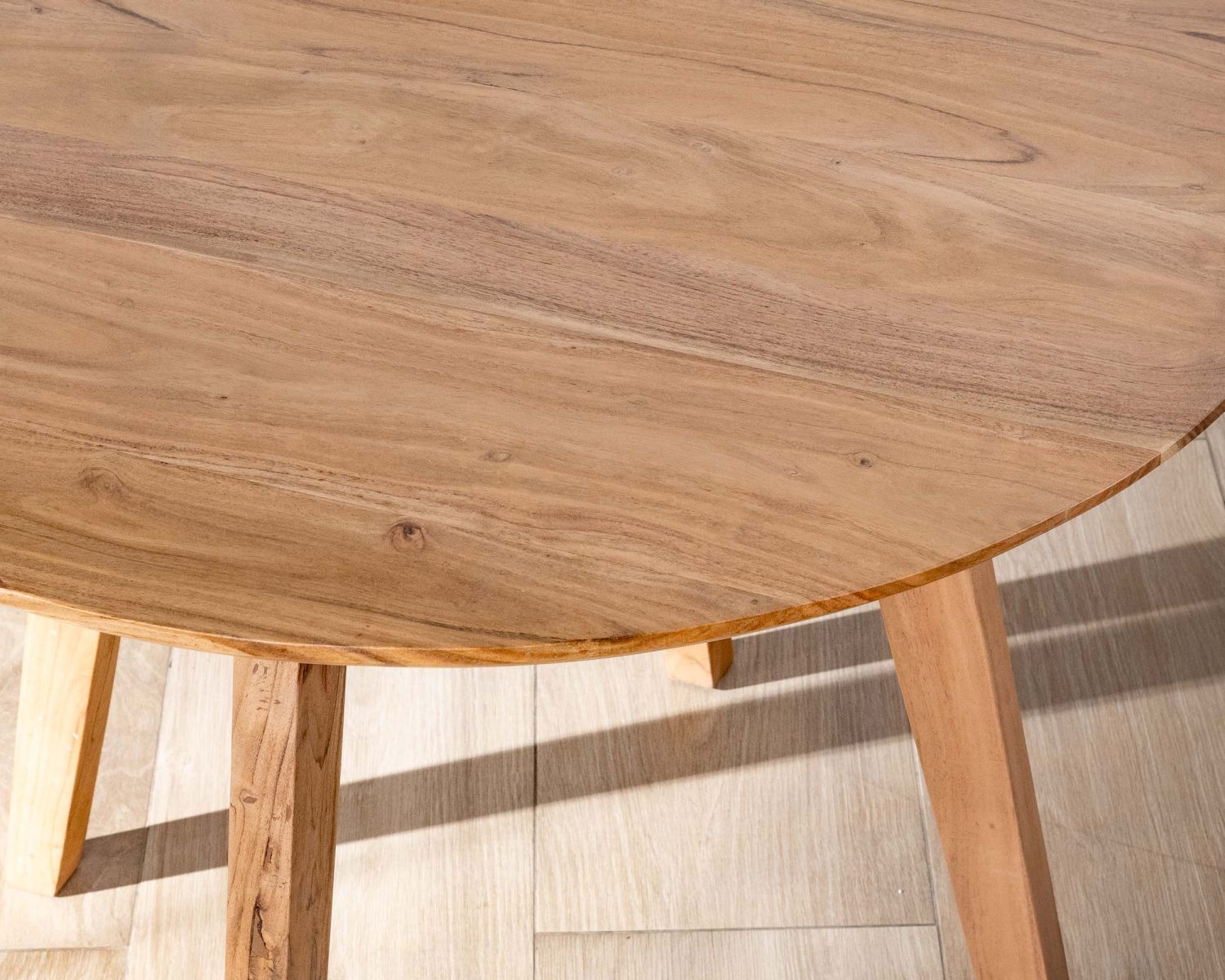 Tavolo rotondo in acacia in stile retrò "Boomer", diametro 100 cm