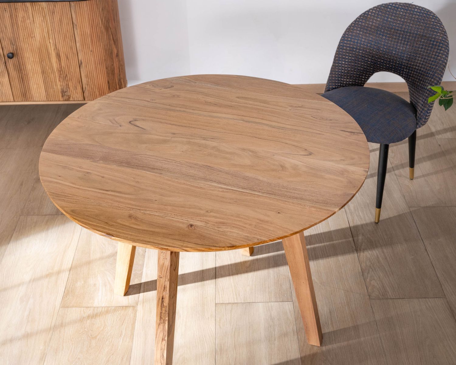 Tavolo rotondo in acacia in stile retrò "Boomer", diametro 100 cm