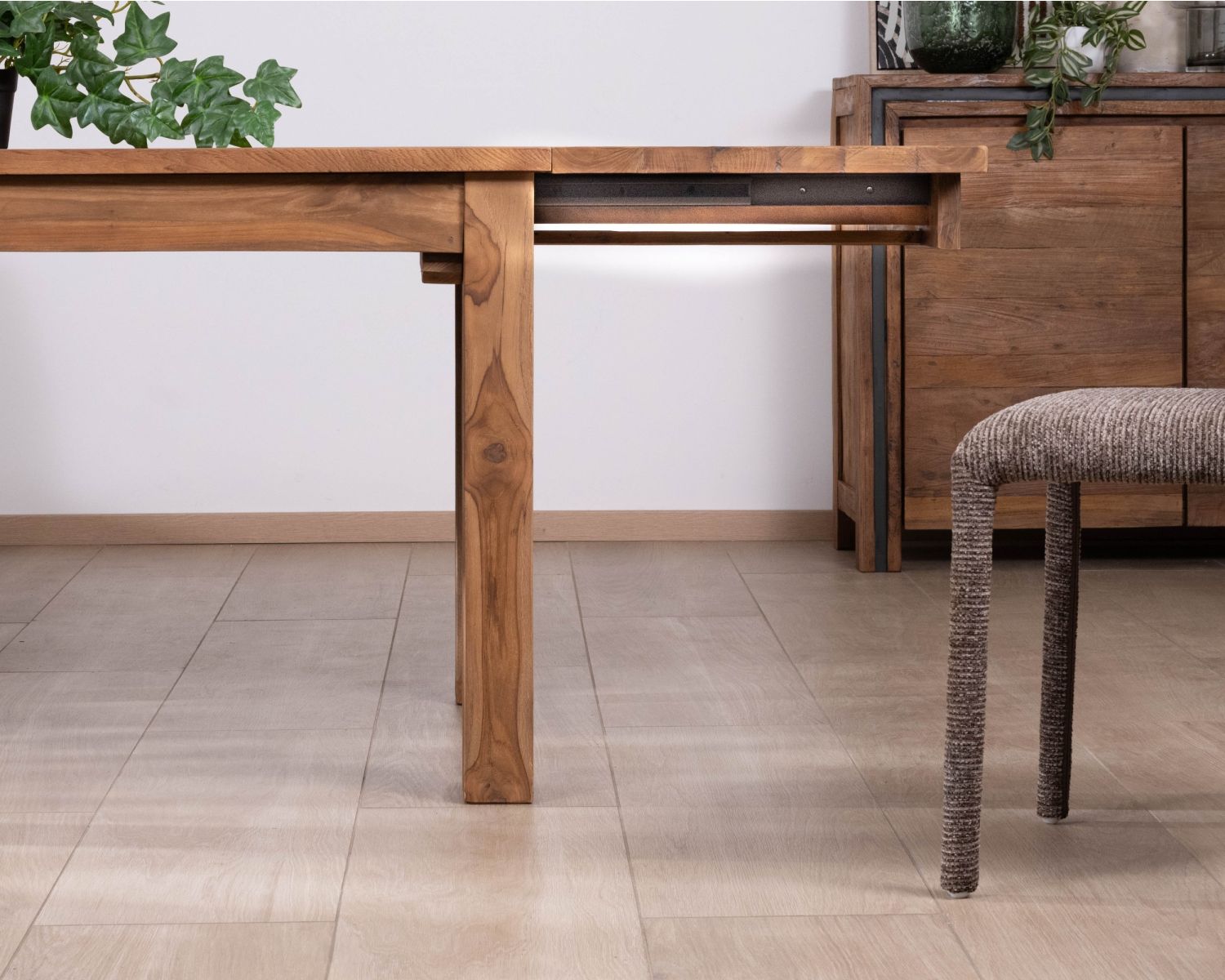 Tavolo da pranzo allungabile "Kayoa" da 160 a 210 cm in teak massiccio di recupero, stile autentico