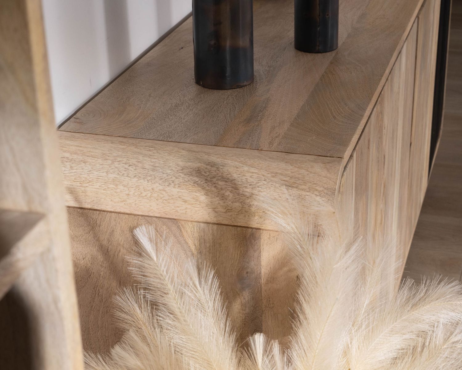 Credenza japandi "Jappy" a 4 ante, 180 cm, legno di mango, design elegante