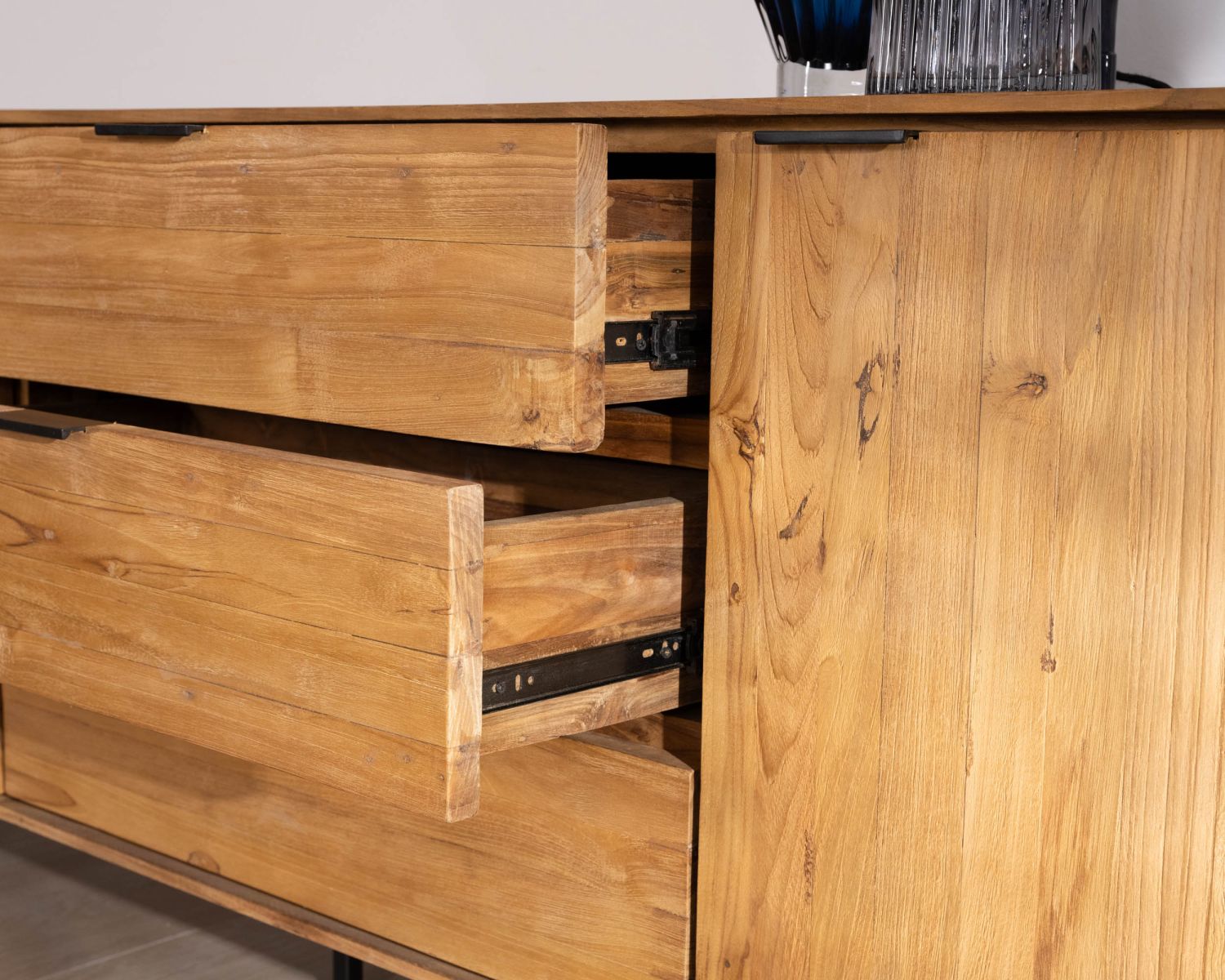 Credenza retrò "Bahia" in teak naturale di recupero