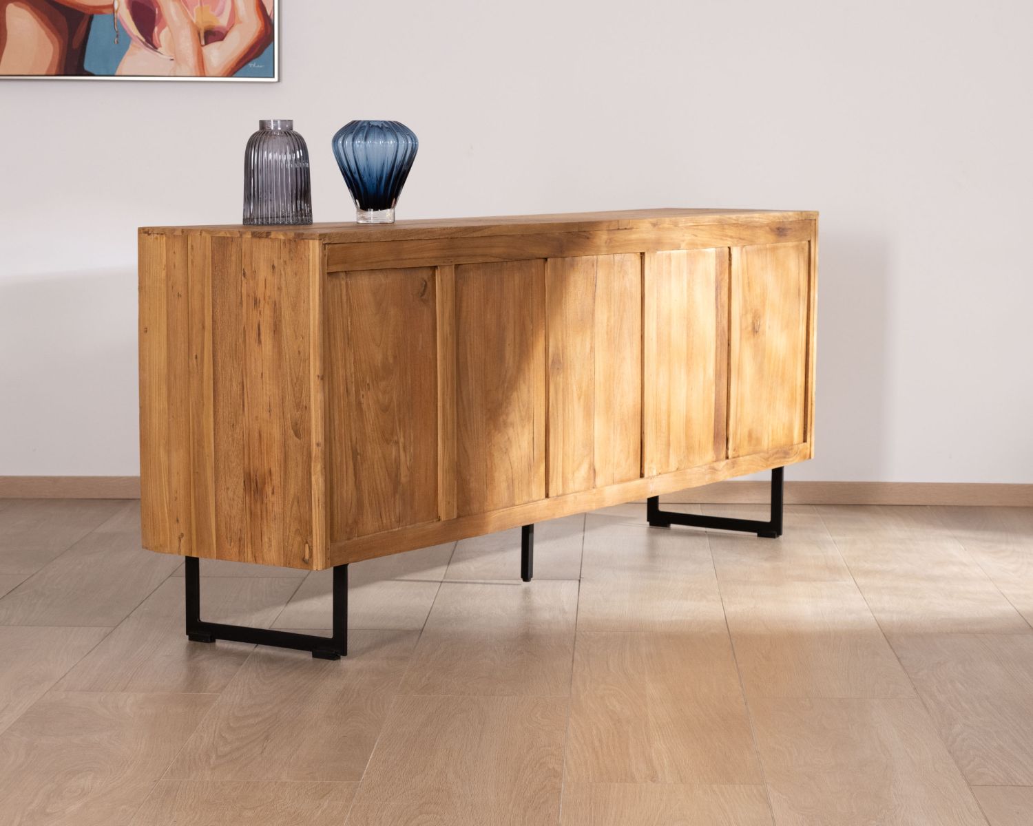 Credenza retrò "Bahia" in teak naturale di recupero
