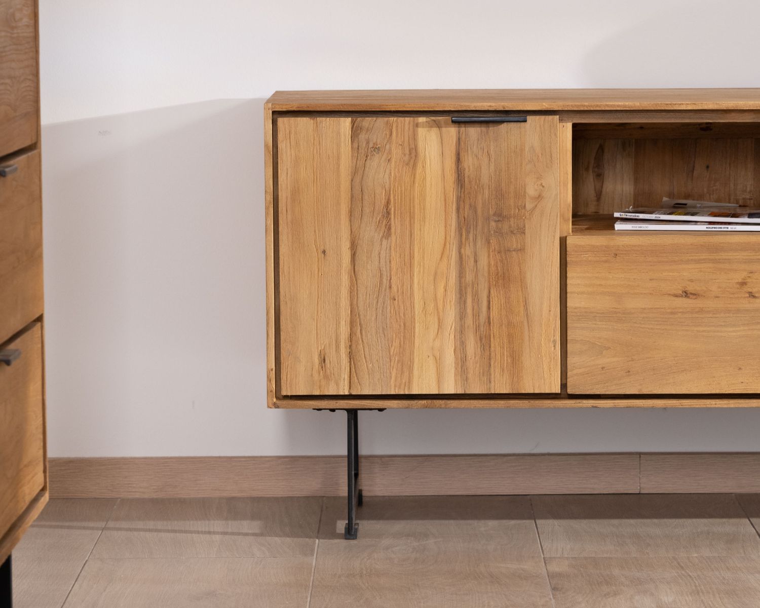 Porta TV in stile retrò "Bahia" in teak di recupero