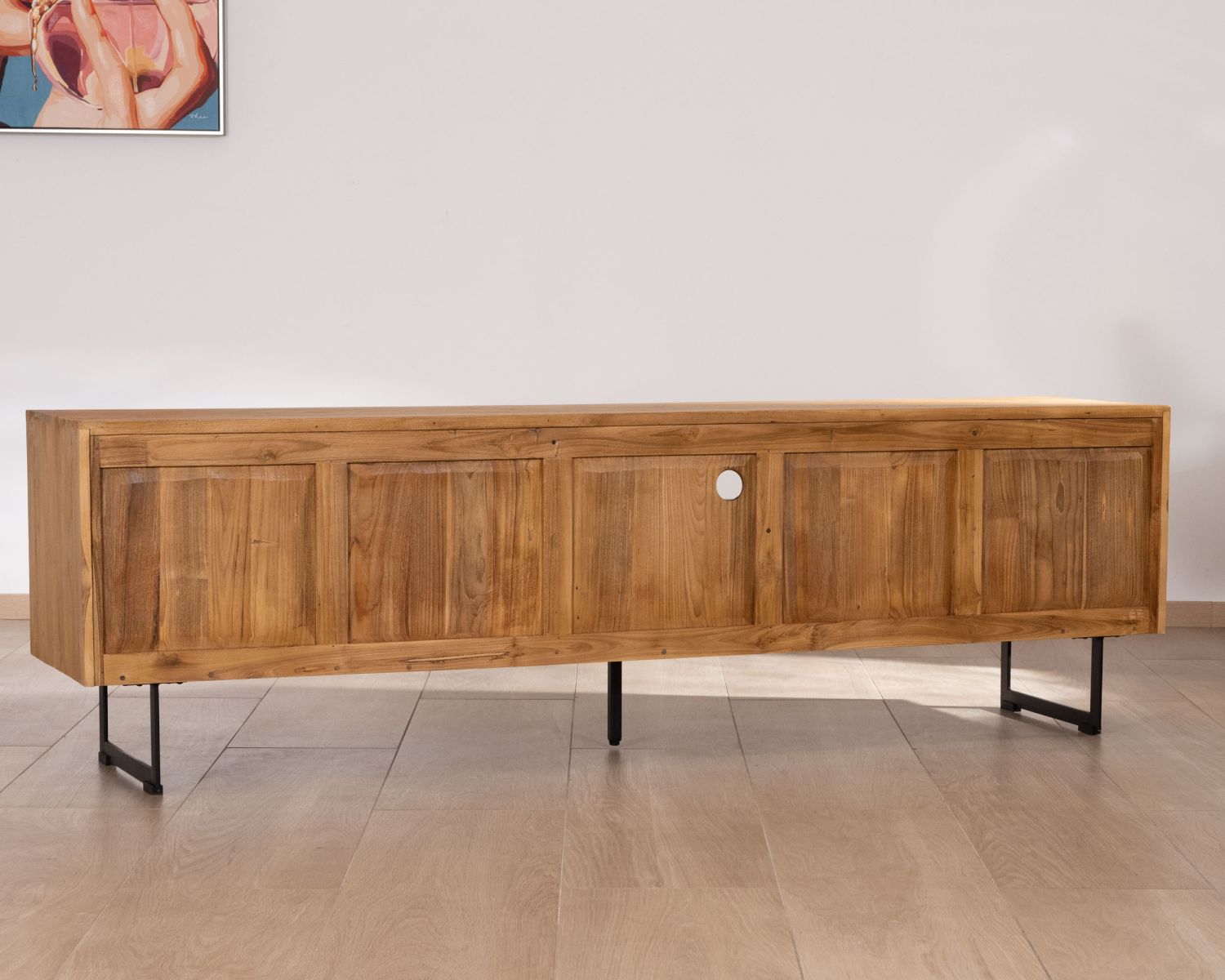 Porta TV grande 200 cm "Bahia" in teak di recupero, stile retrò
