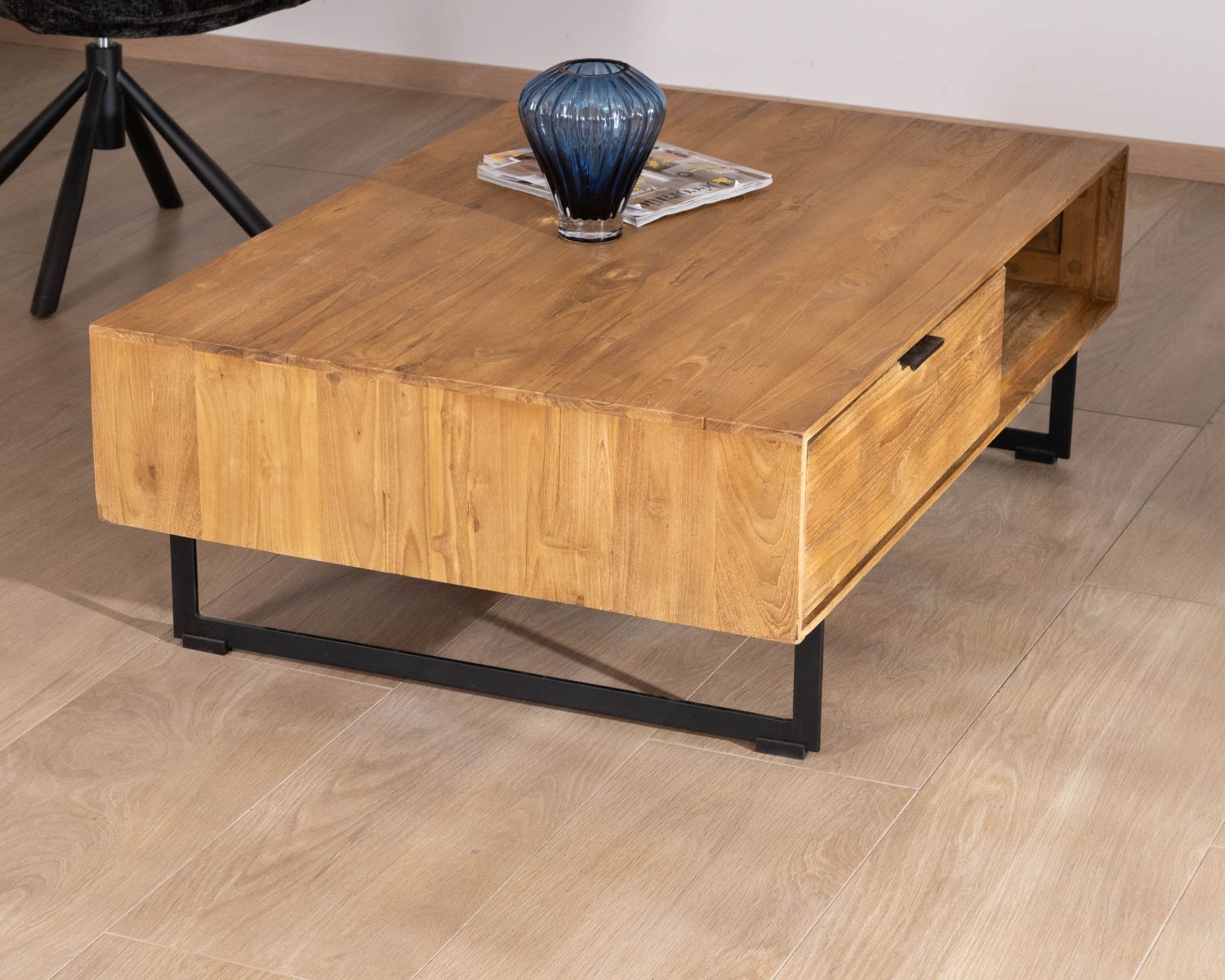 Tavolino "Bahia" con contenitore, teak naturale