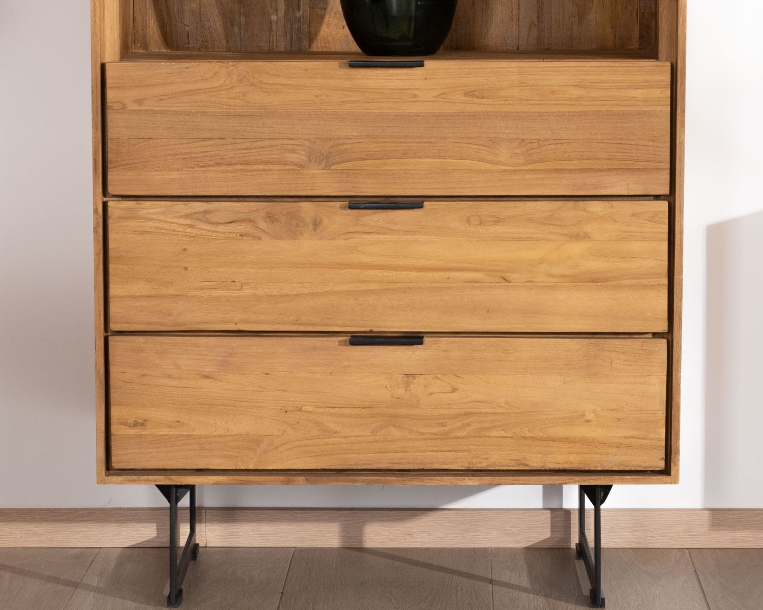 Libreria in teak stile retrò "Bahia", 3 livelli