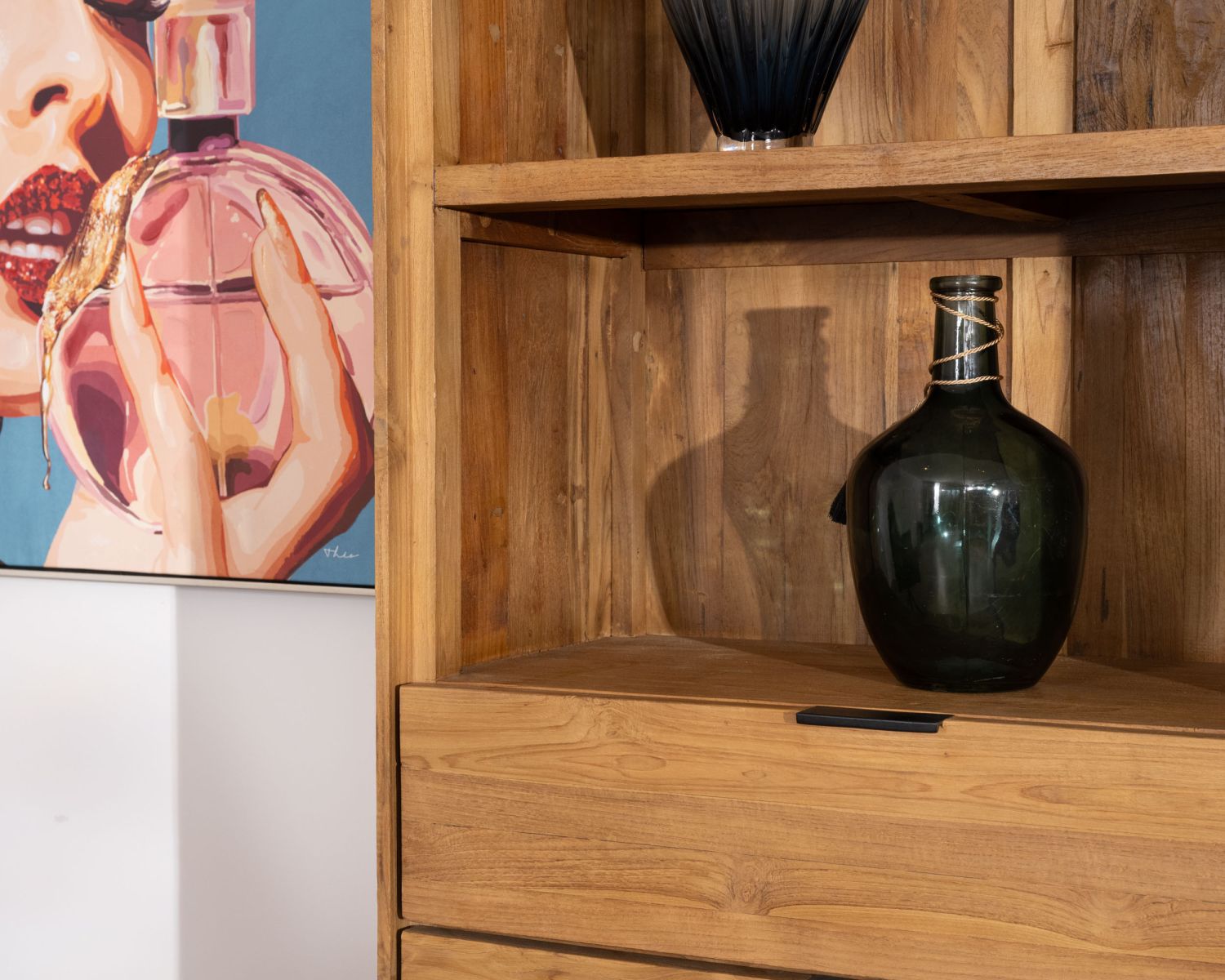 Libreria in teak stile retrò "Bahia", 3 livelli