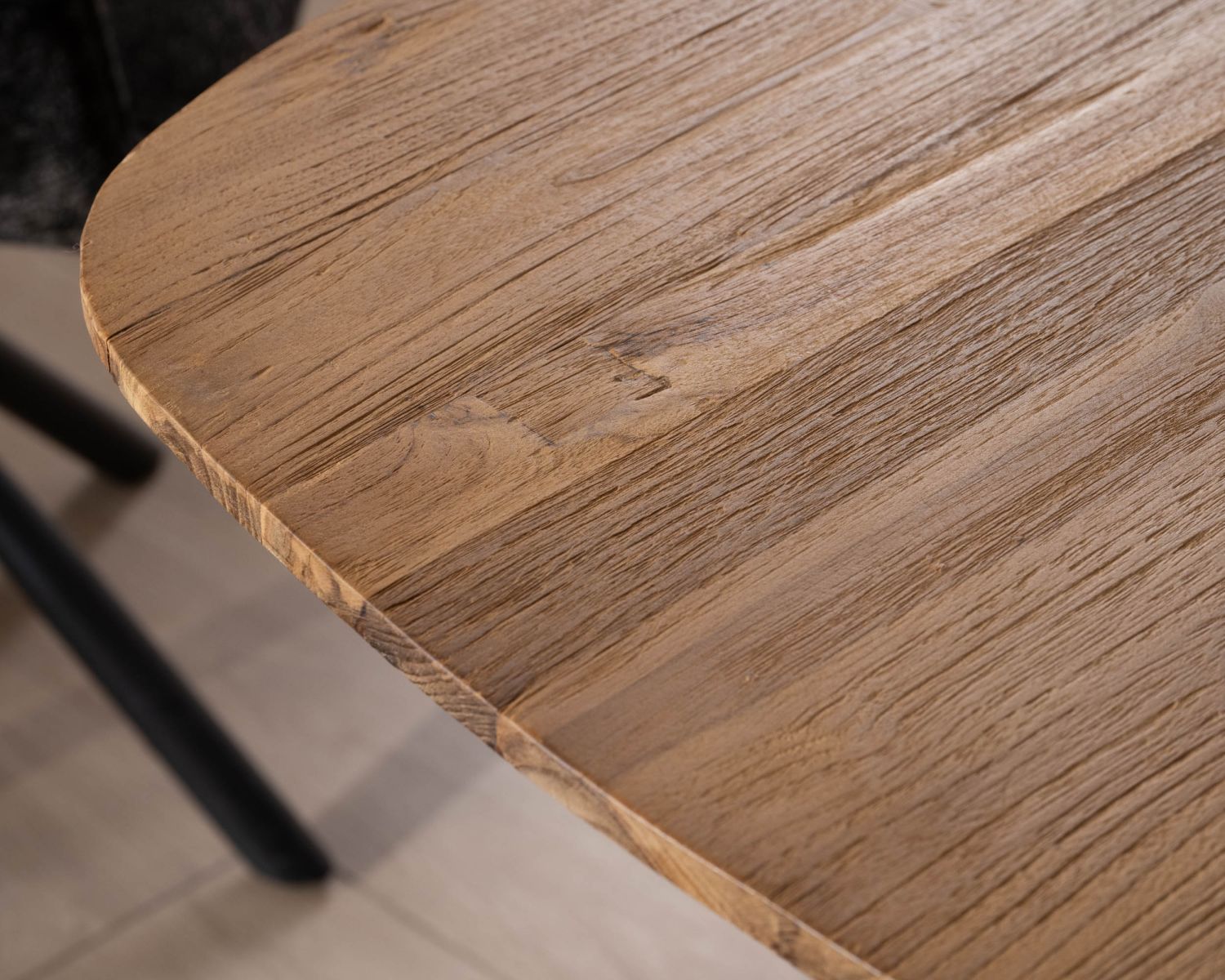 Tavolo da pranzo da barca "Bahia" da 200 cm in teak rigenerato e gambe in Mikado