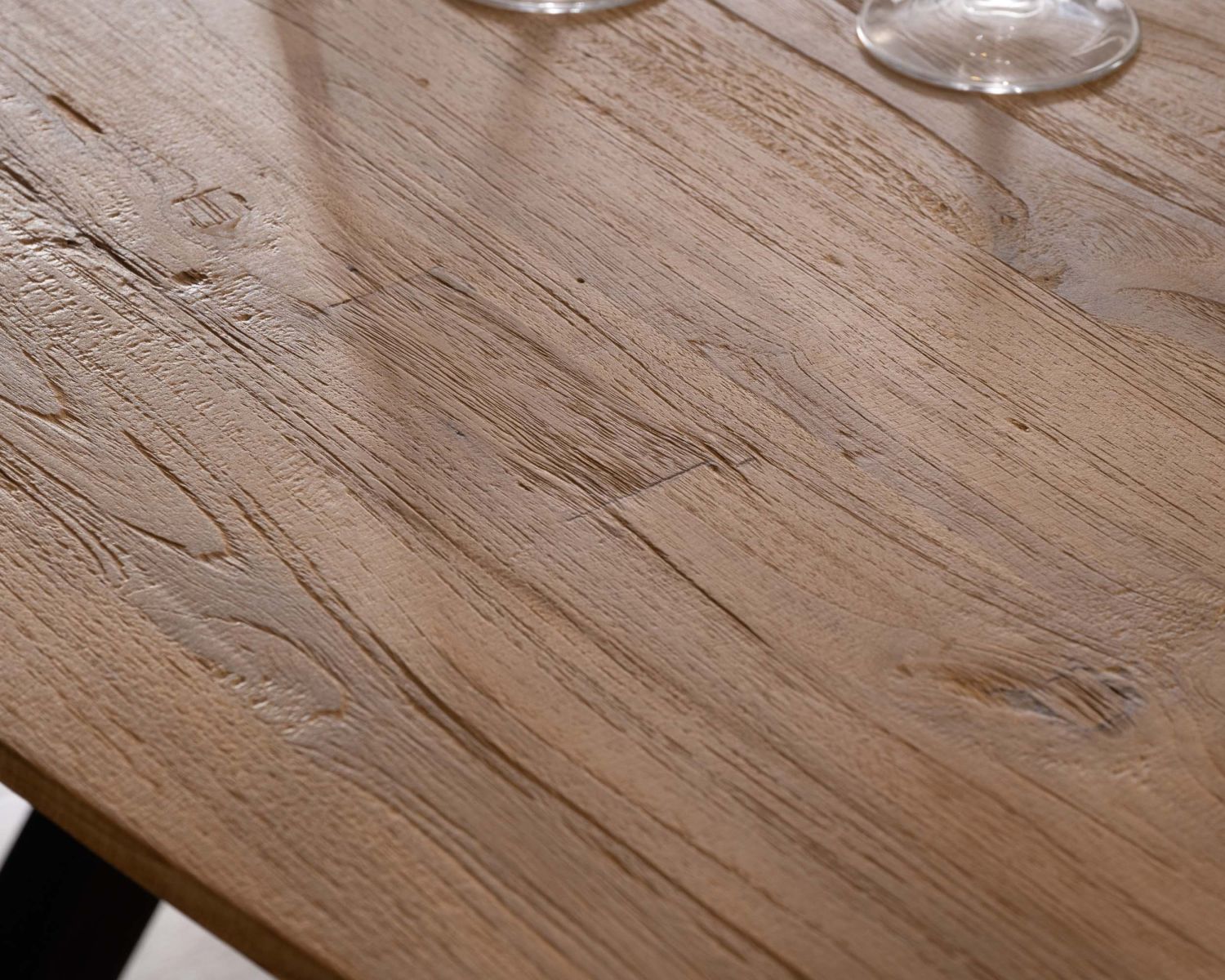 Tavolo da pranzo da barca "Bahia" da 200 cm in teak rigenerato e gambe in Mikado