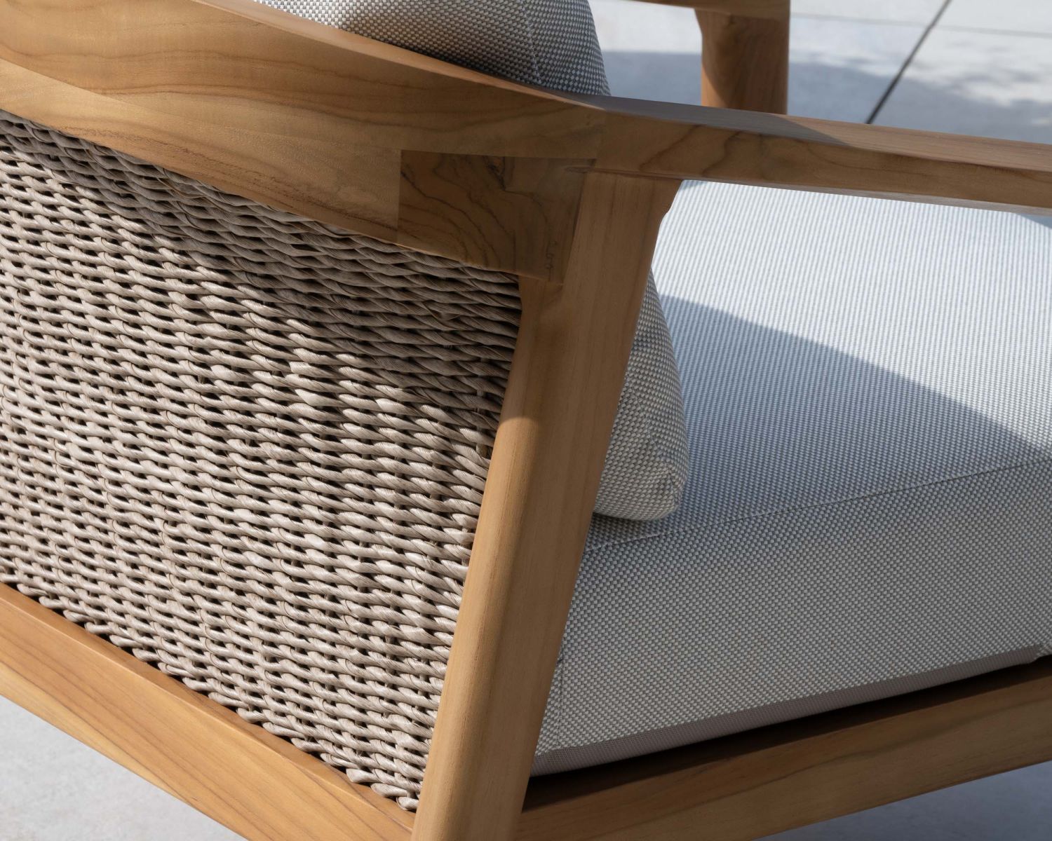 Divano e poltrone da giardino in teak naturale "Venice" a 3 posti