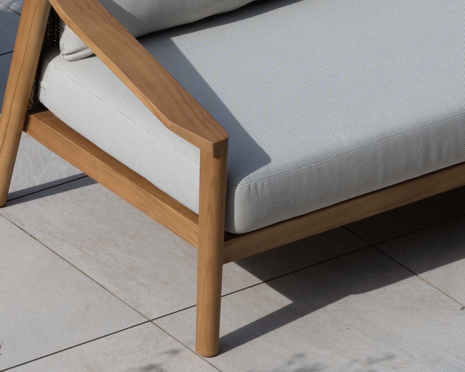 Divano e poltrone da giardino in teak naturale "Venice" a 3 posti