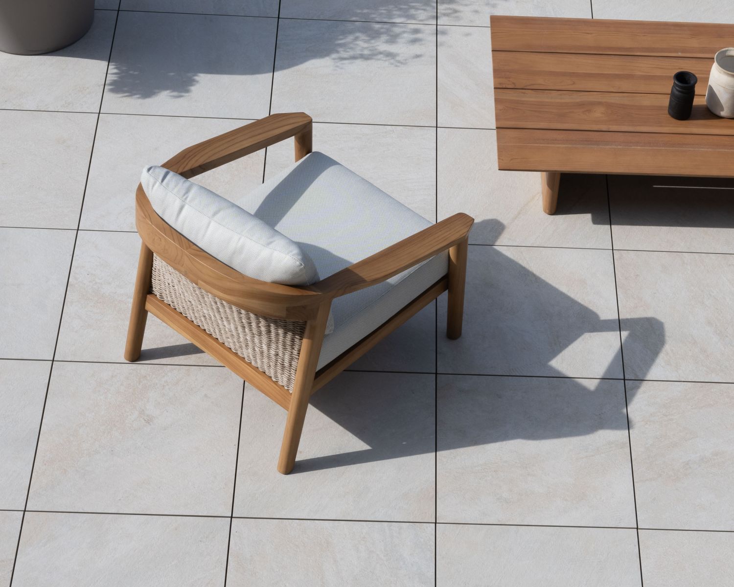 Divano e poltrone da giardino in teak naturale "Venice" a 3 posti