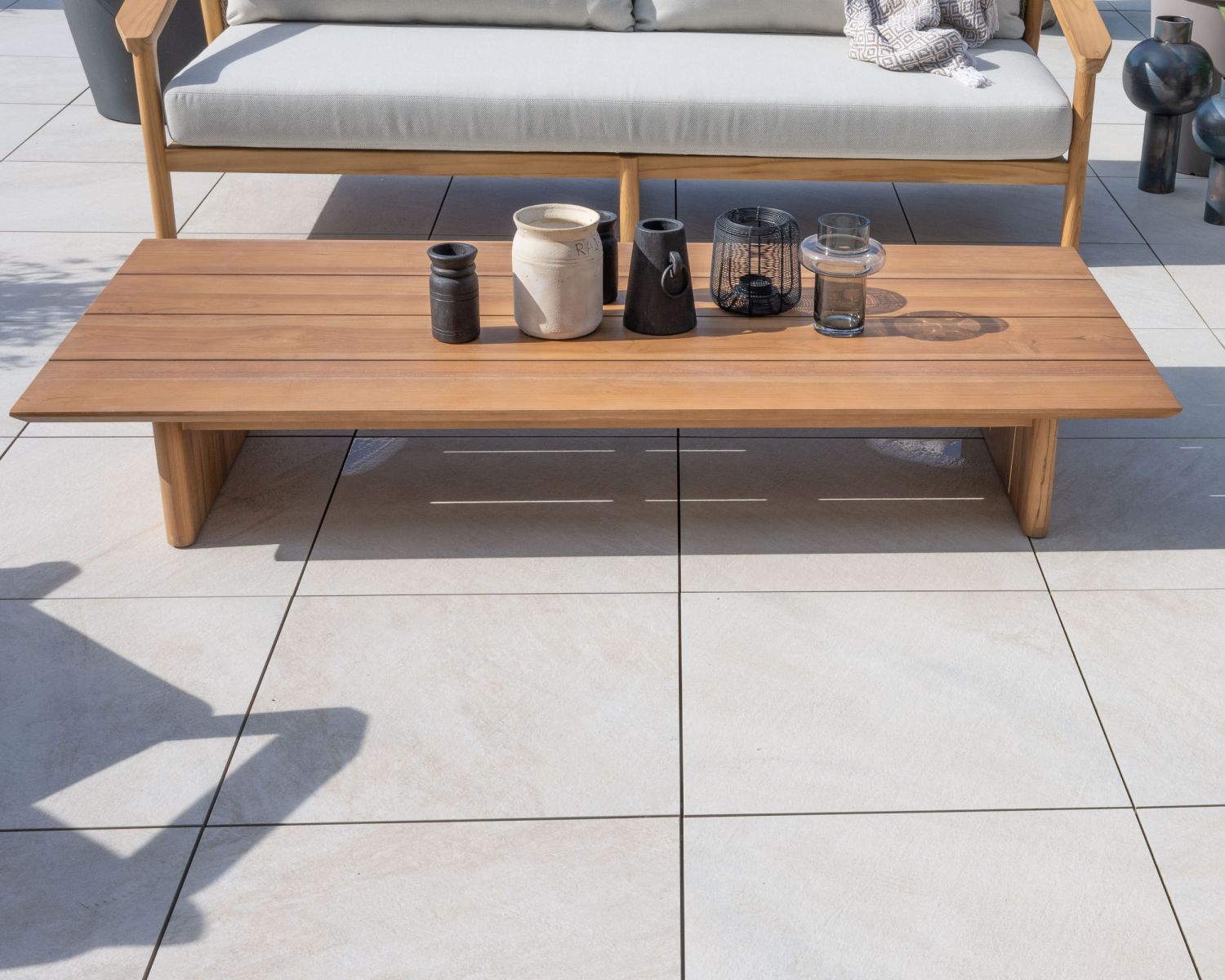 Tavolino rettangolare in teak naturale "Orchaise"