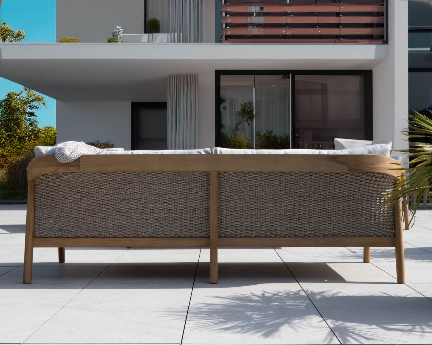 Divano e poltrone da giardino in teak naturale "Venice" a 3 posti