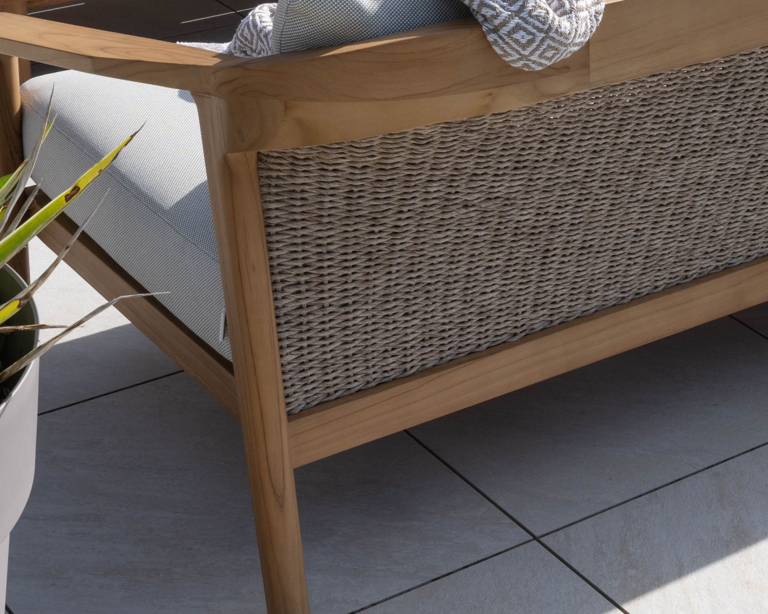 Divano e poltrone da giardino in teak naturale "Venice" a 3 posti