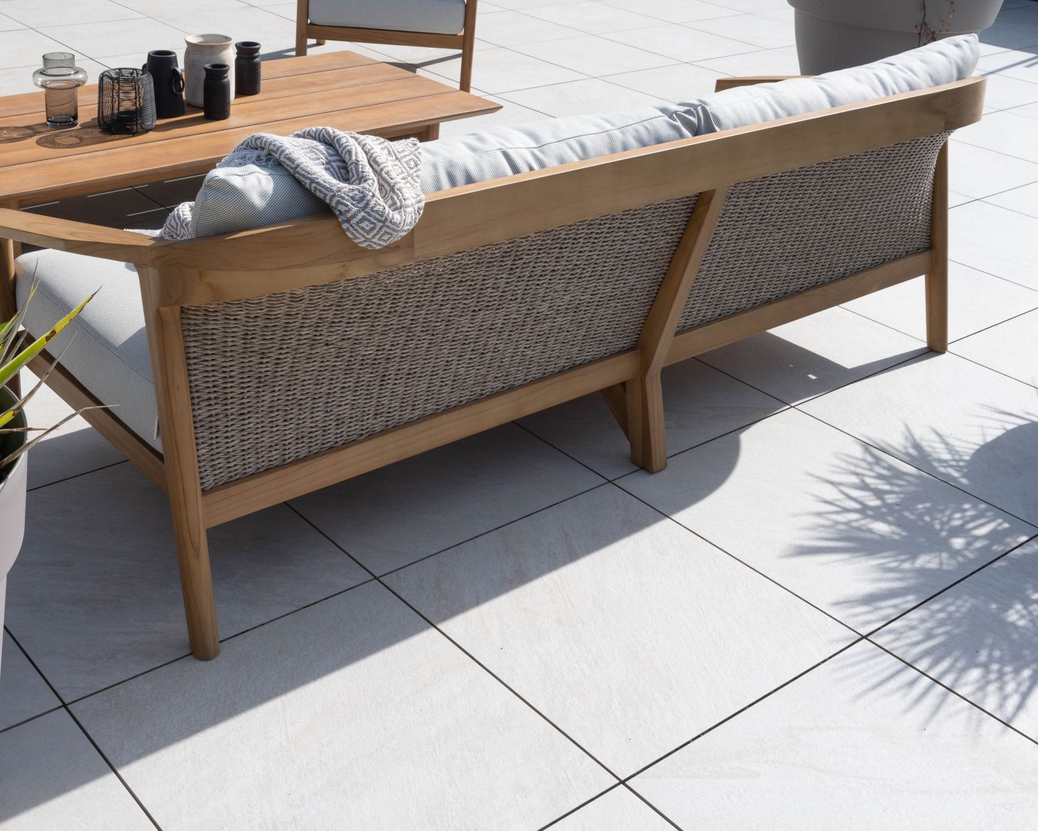 Divano e poltrone da giardino in teak naturale "Venice" a 3 posti