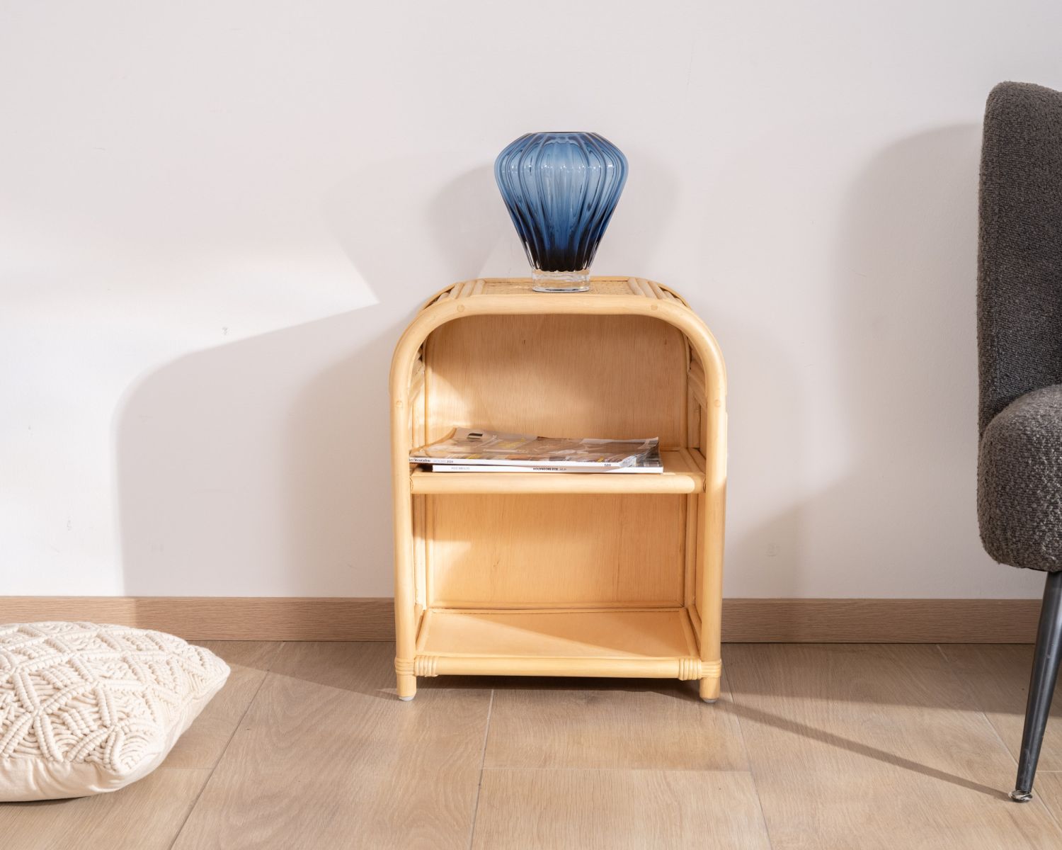 Comodino in rattan multitesturizzato "Noho