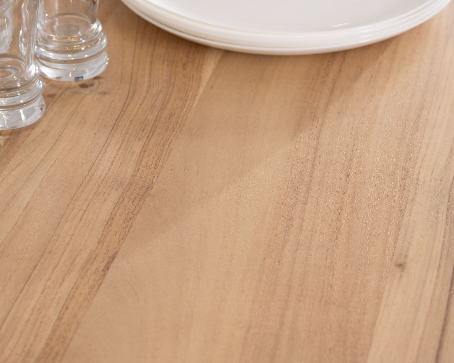 Tavolo da pranzo quadrato da 120 cm in legno d'acacia con gambe incrociate in metallo "3D" 