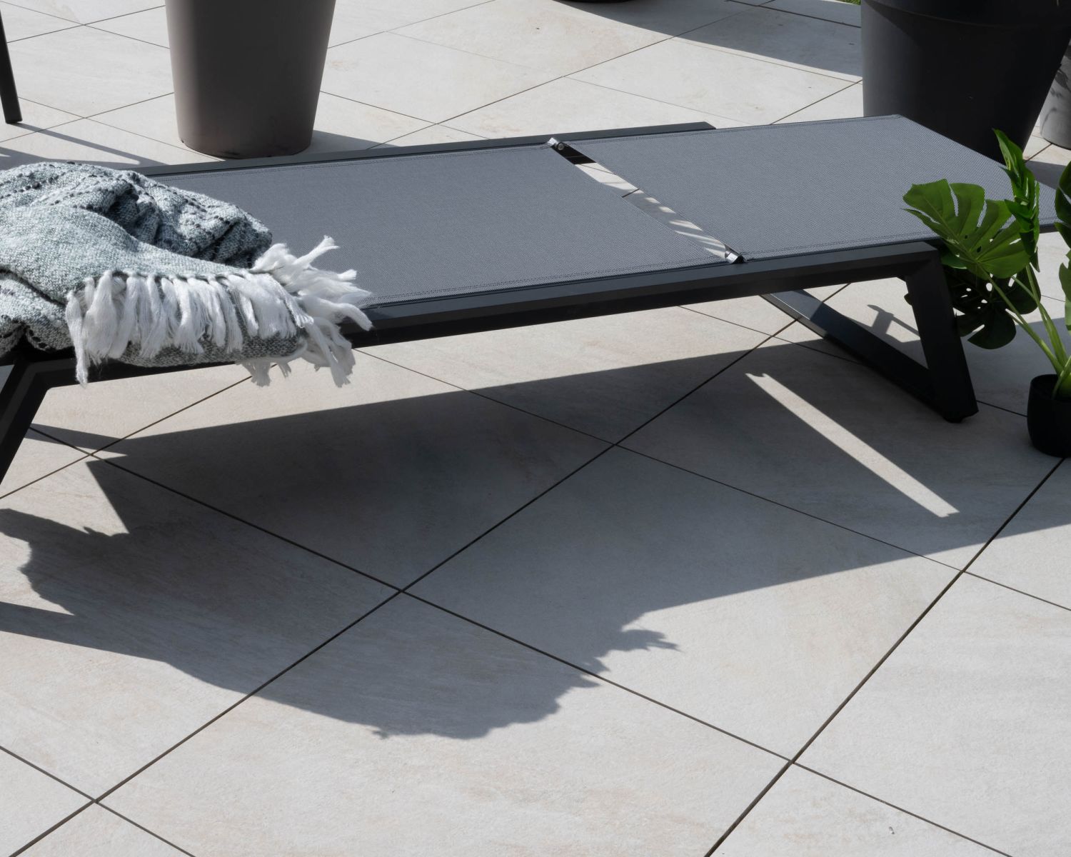 Sdraio "Campobello" in alluminio e textilene color antracite puro