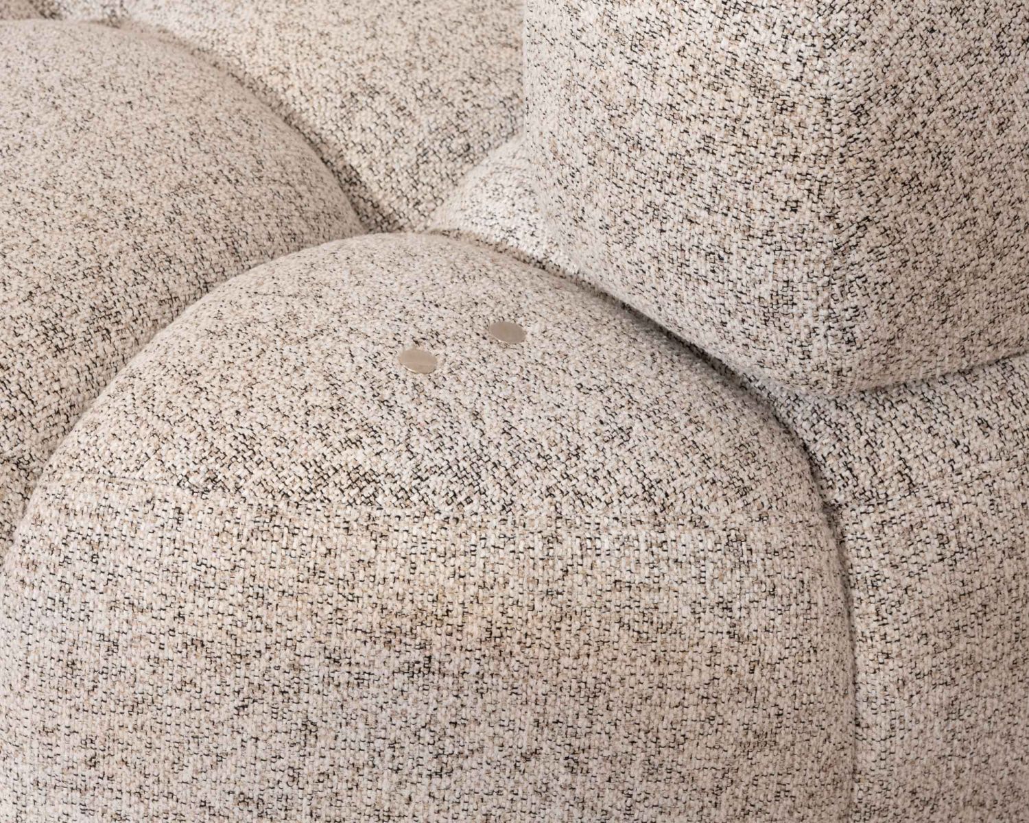 Divano "Syltan" con estensione elettrica e tessuto meridian, ultra confortevole, di colore bianco sporco