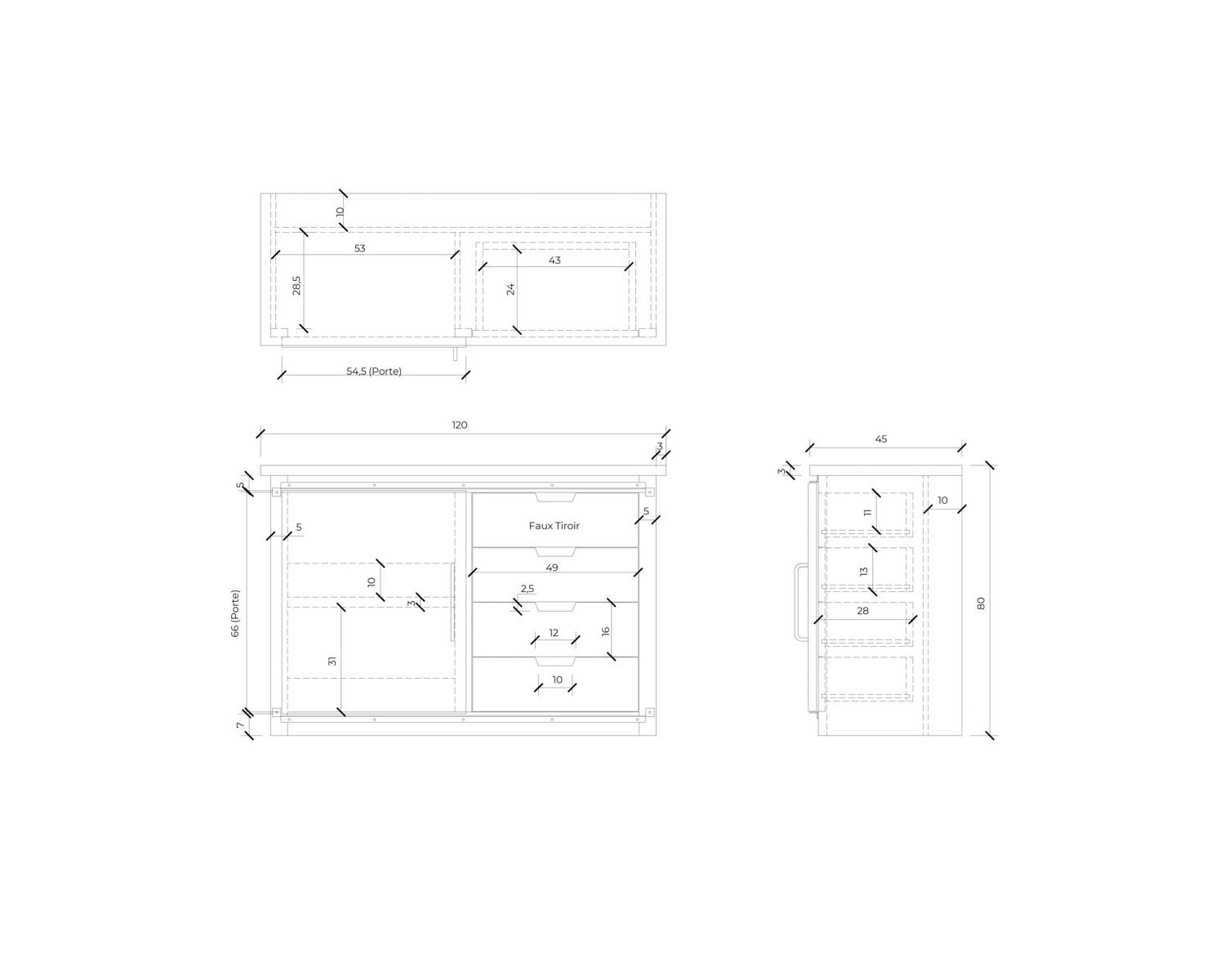 Mobile da bagno ad ante scorrevoli "Caractère