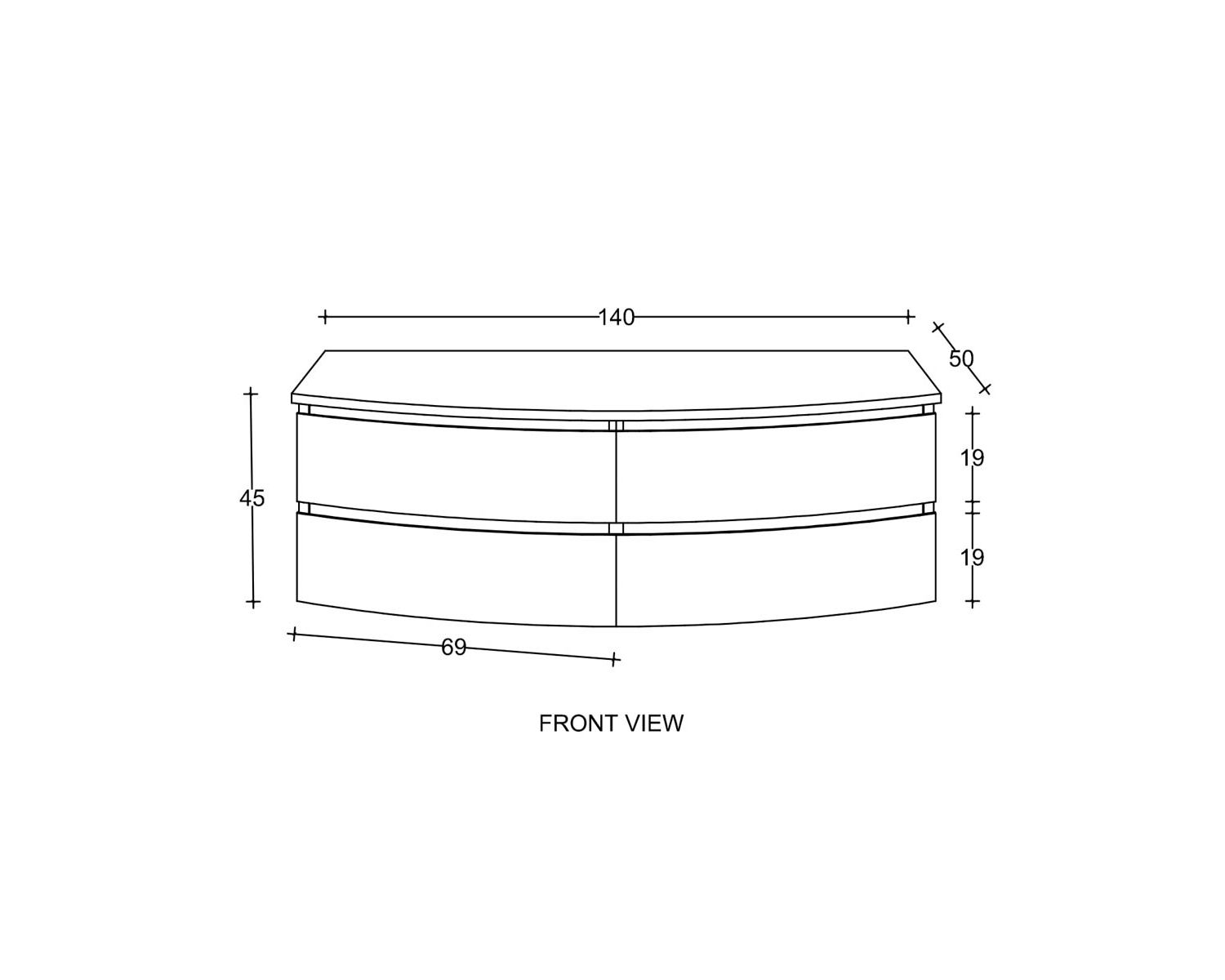 Mobiletto sospeso in teak "HanoÏ" 140 cm