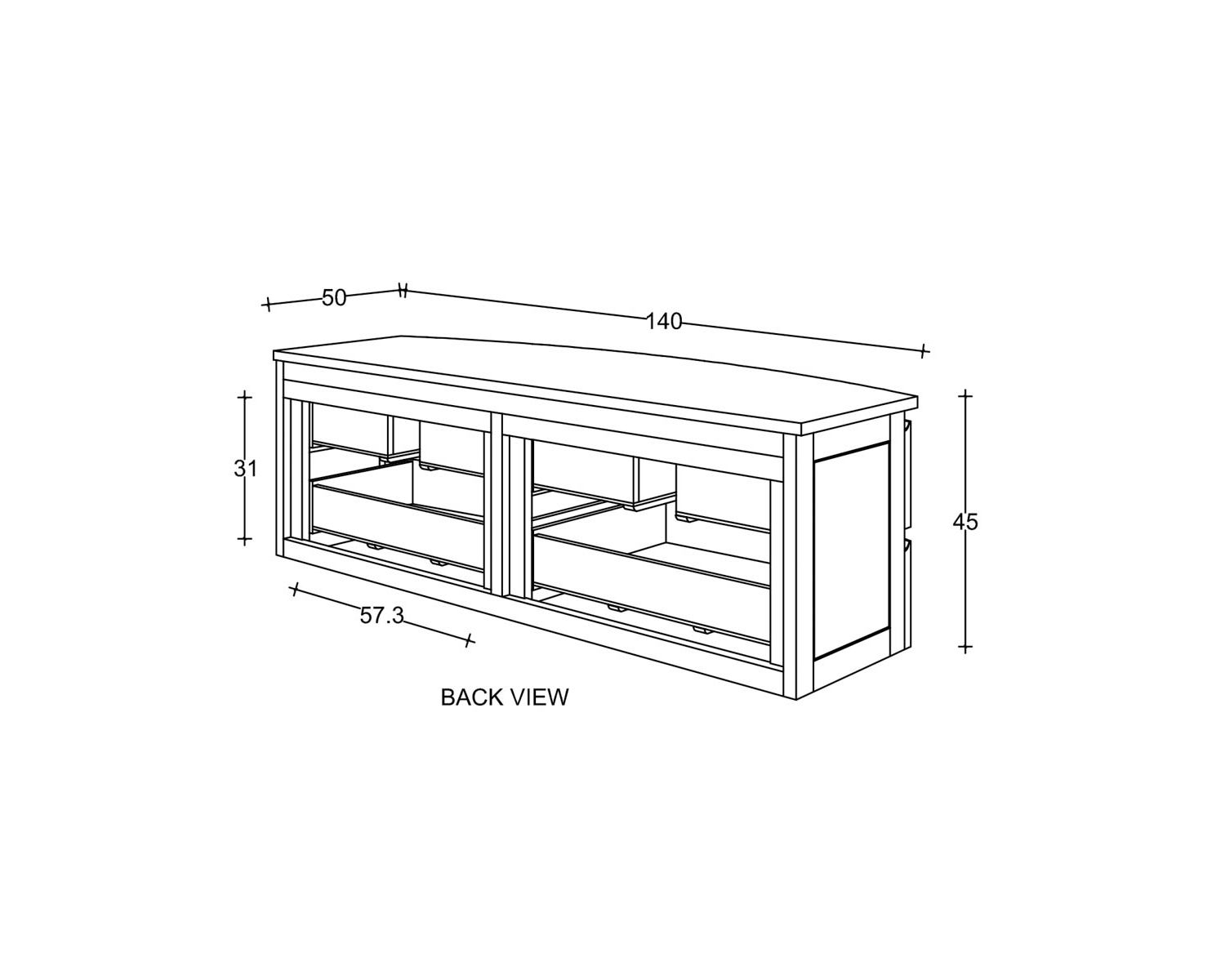 Mobiletto sospeso in teak "HanoÏ" 140 cm