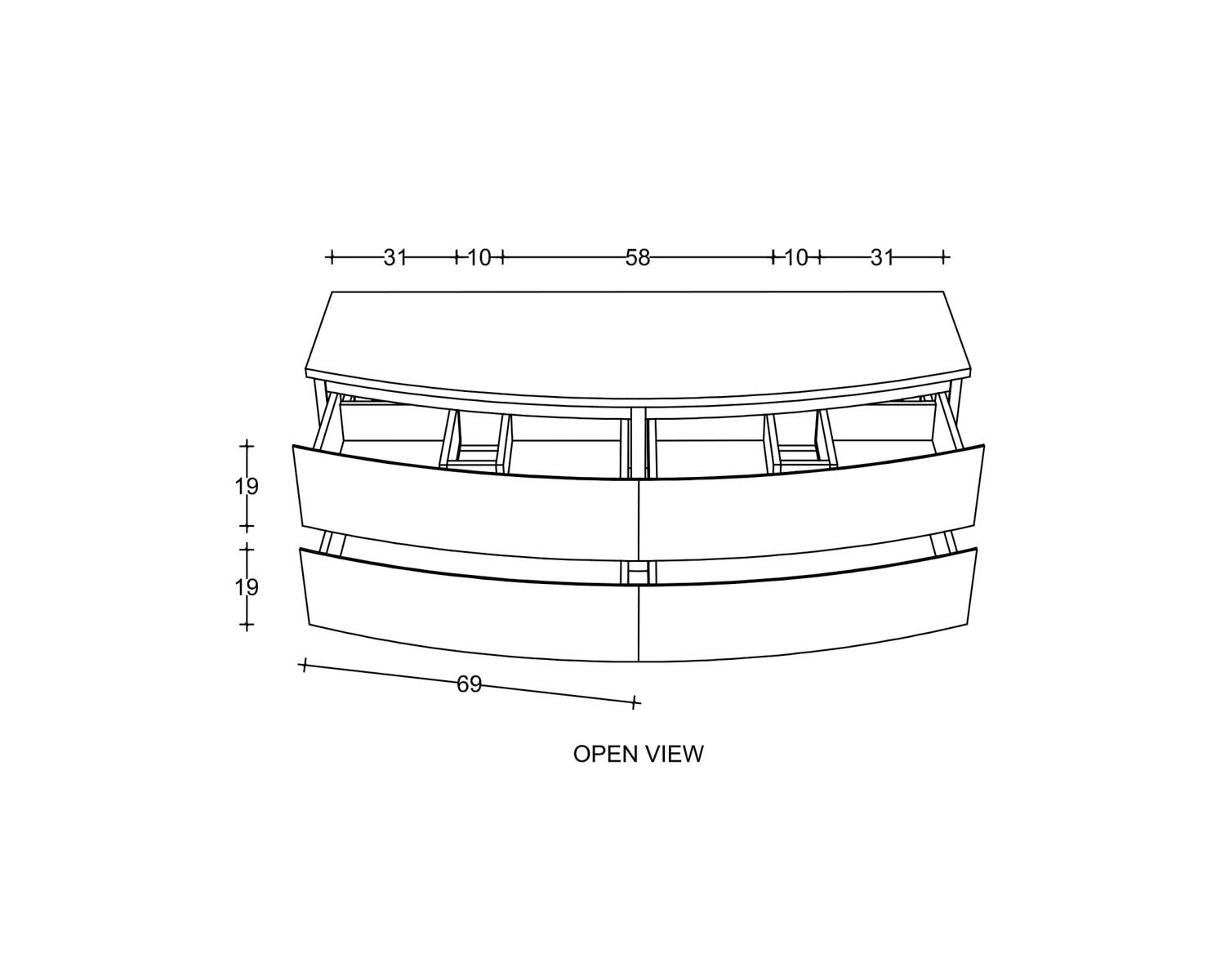 Mobiletto sospeso in teak "HanoÏ" 140 cm