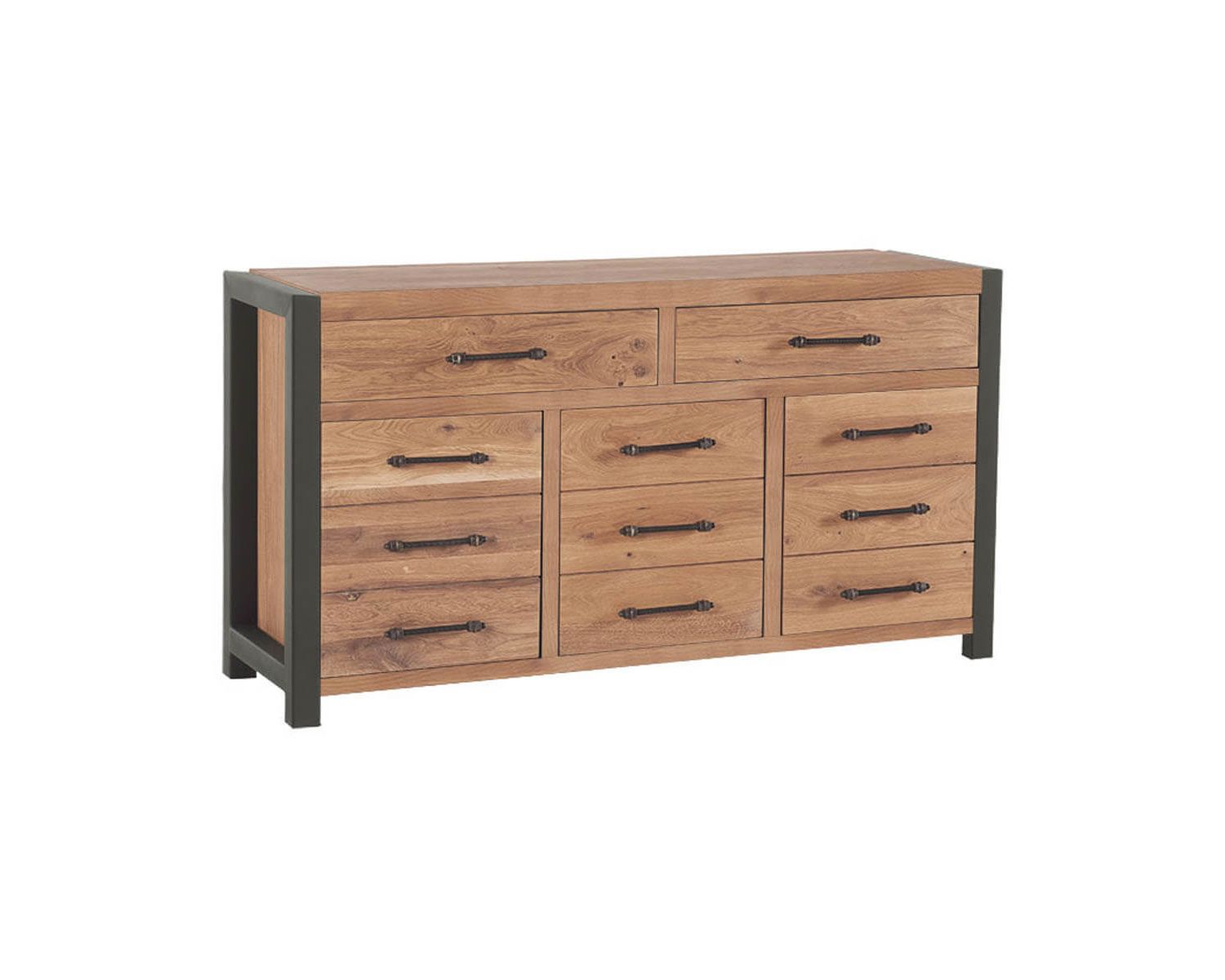 Credenza industriale a 3 ante e 2 cassetti in metallo e legno "Catania" Casita