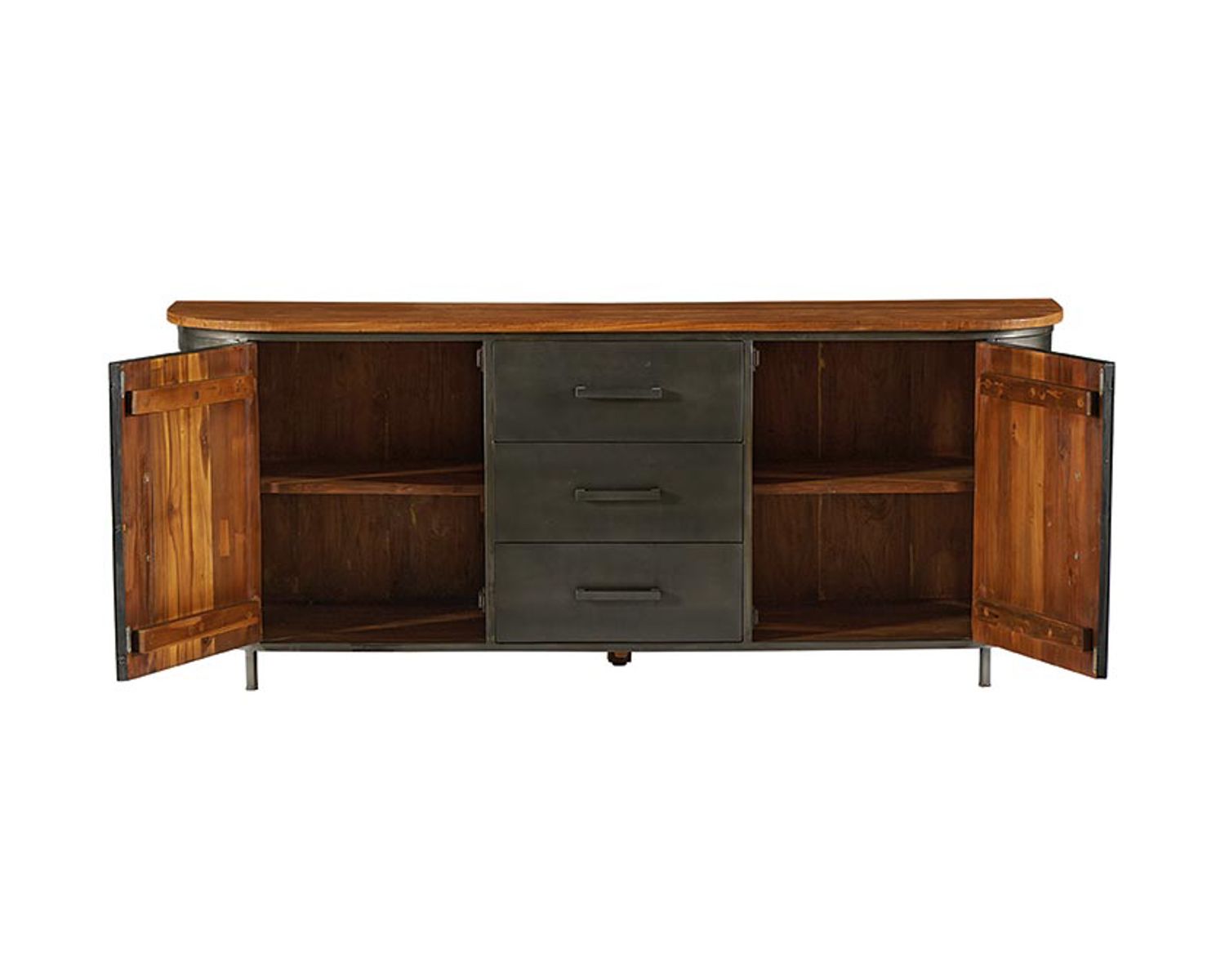 Credenza per sala da pranzo "Hepley" in teak massiccio e metallo