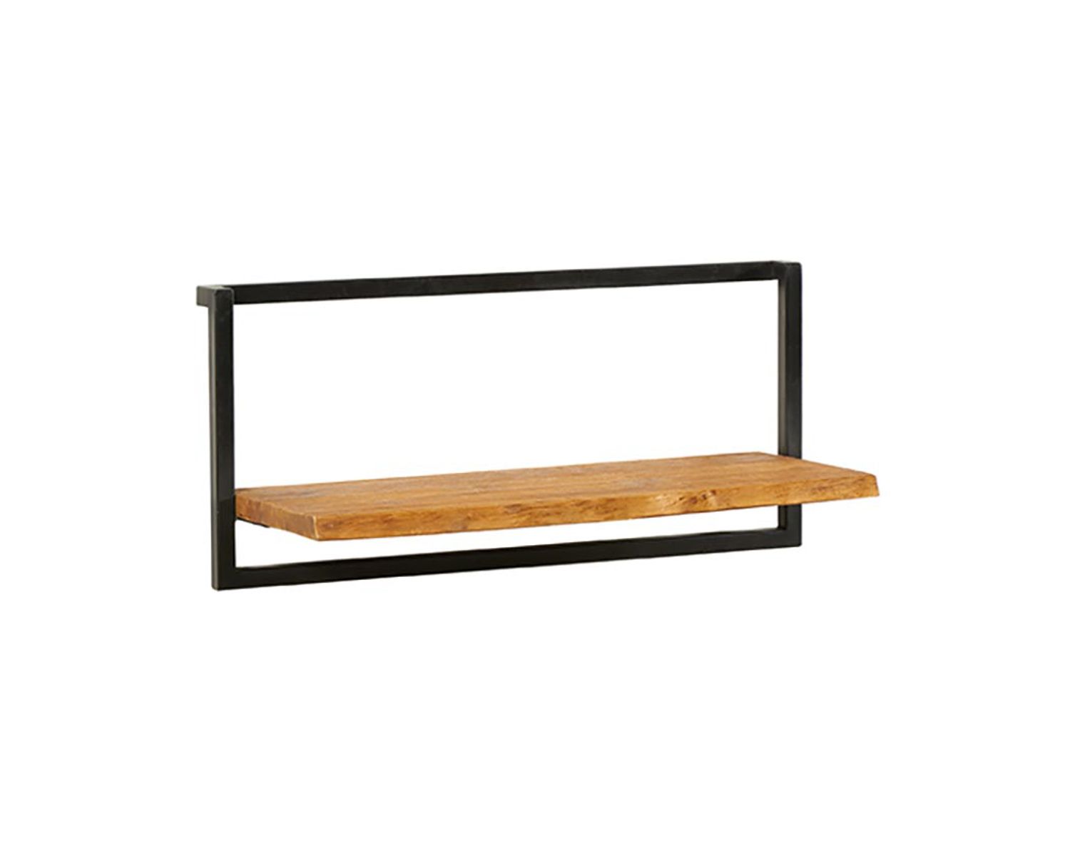 Scaffale a 1 ripiano "Ulva" in teak rigenerato e metallo