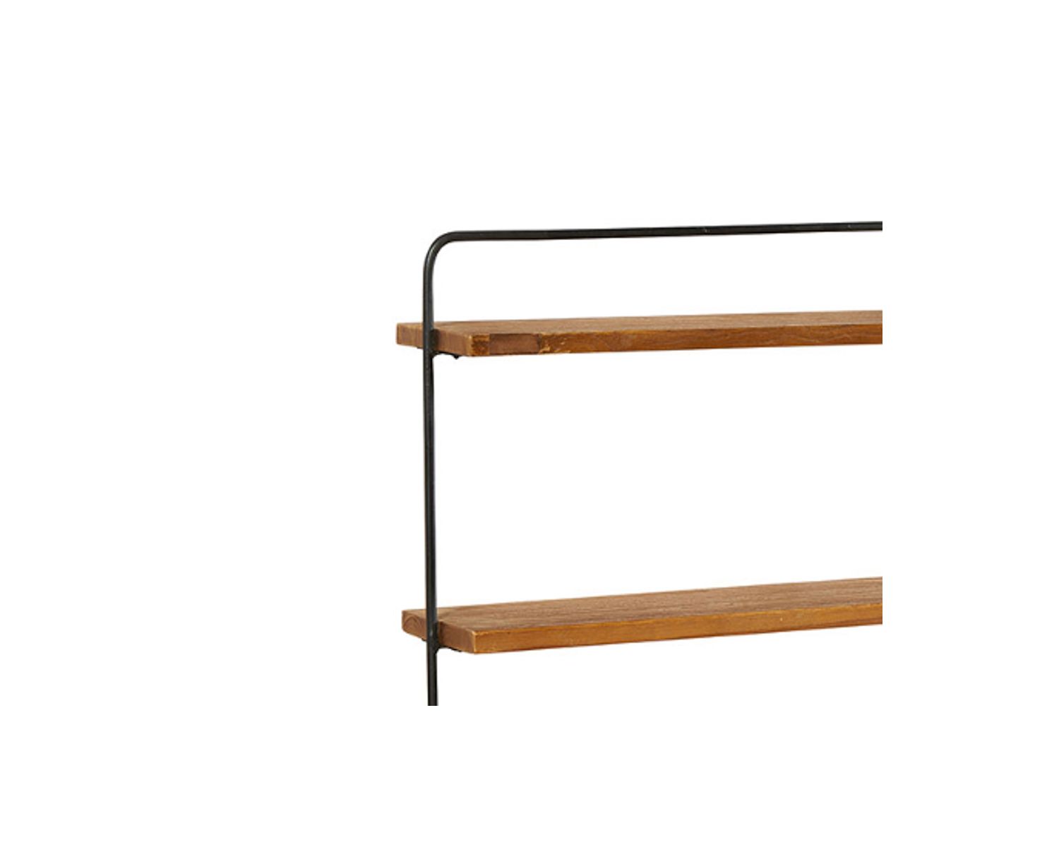 Mensola a muro "Tahara" in teak naturale rigenerato e metallo