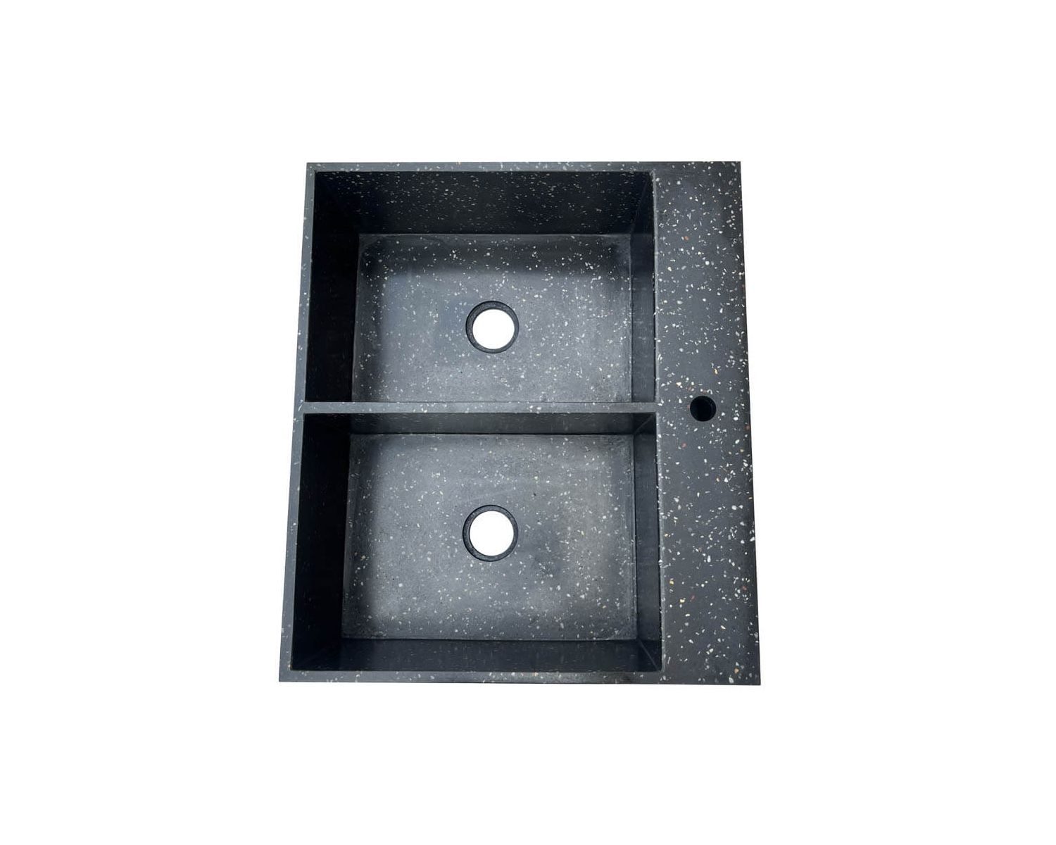 Grande lavello doppio in terrazzo nero
