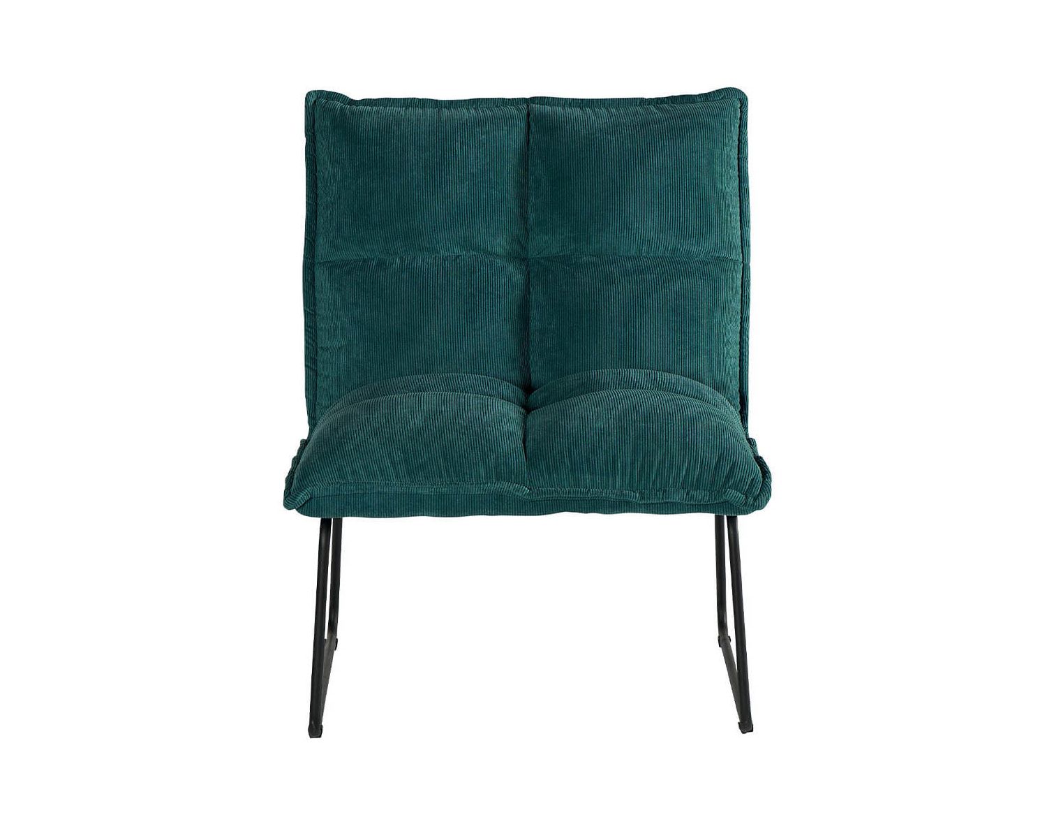 Duo di poltroncine basse di design color blu petrolio in tessuto "Calgari