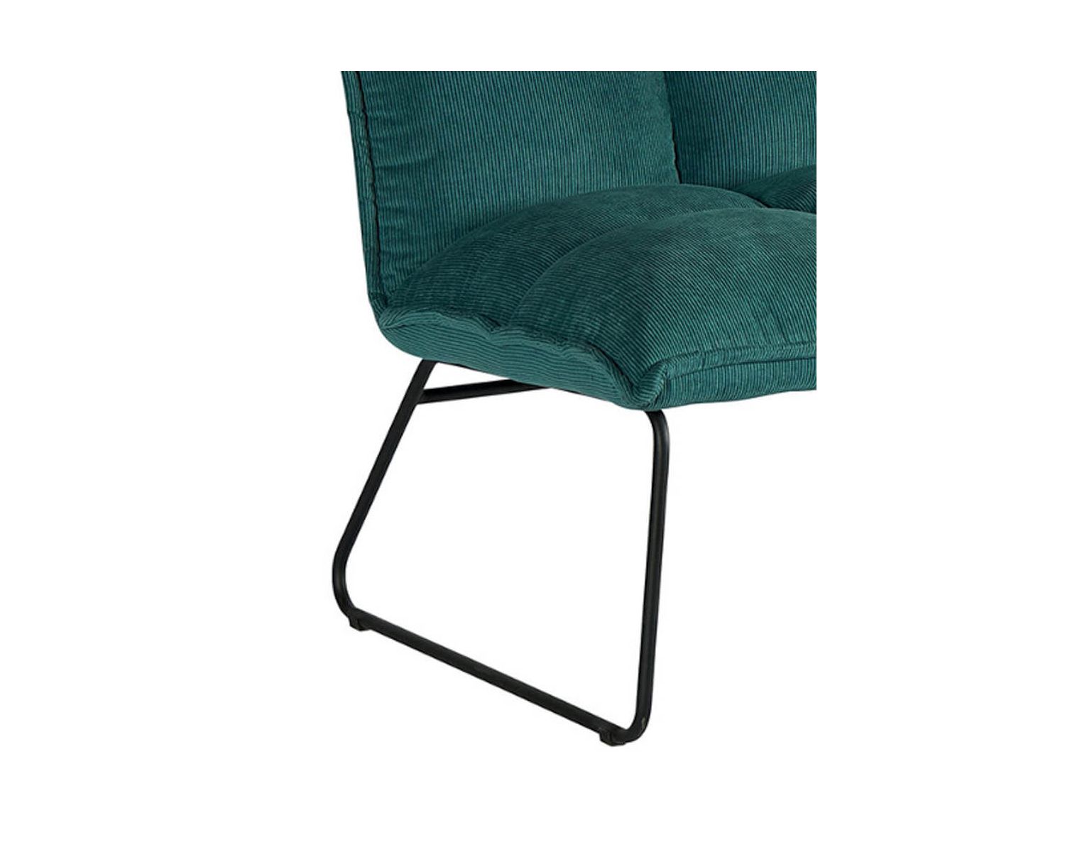 Duo di poltroncine basse di design color blu petrolio in tessuto "Calgari