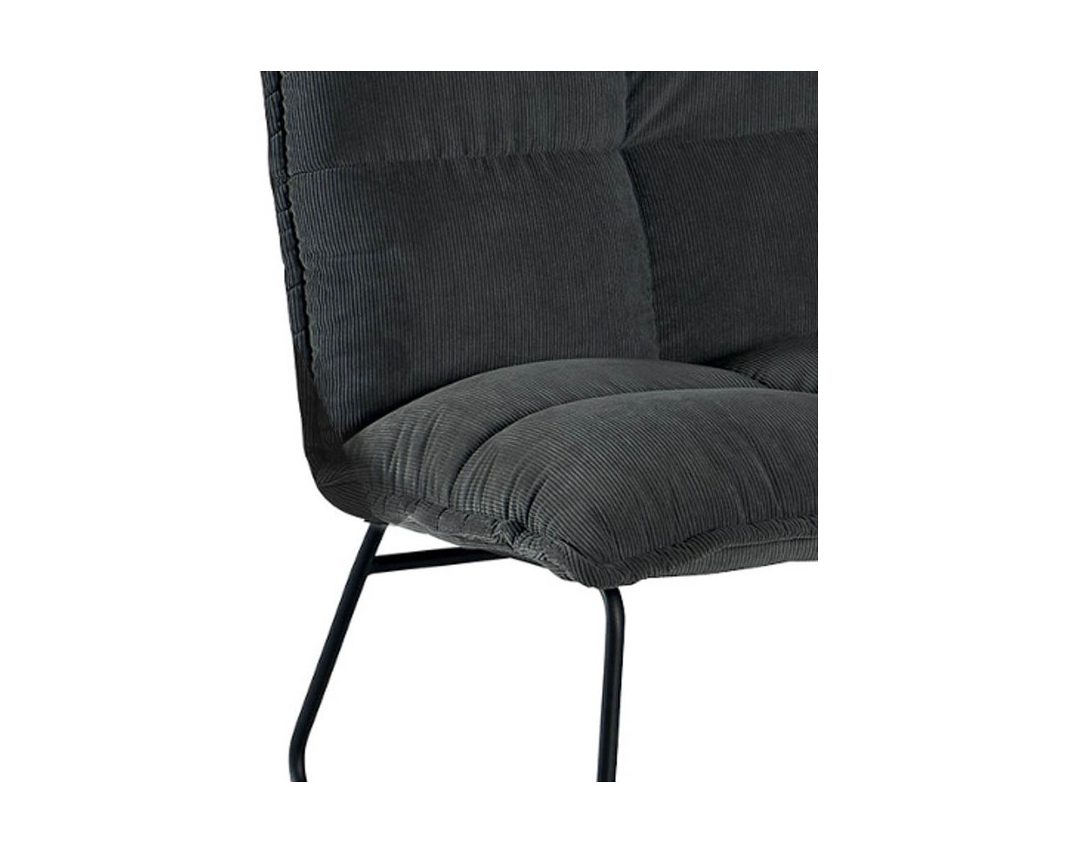 Set di 2 poltrone basse "Calgari" in tessuto grigio e design in metallo